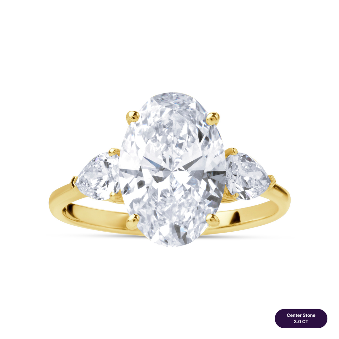 Three-Stones Lab Diamond Ring Oval