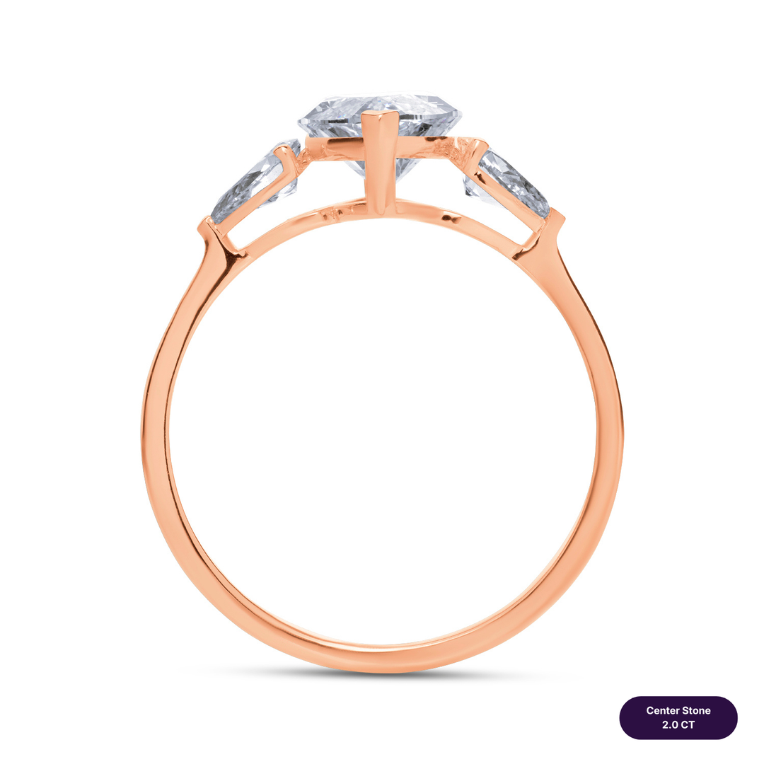 Three-Stones Lab Diamond Ring Marquise