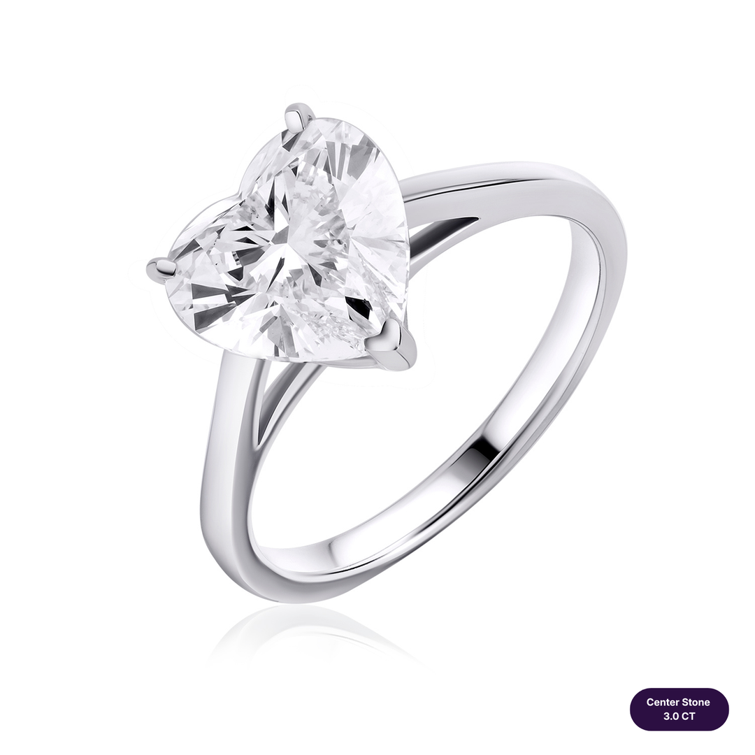 Solitaire Lab Diamond Ring Heart