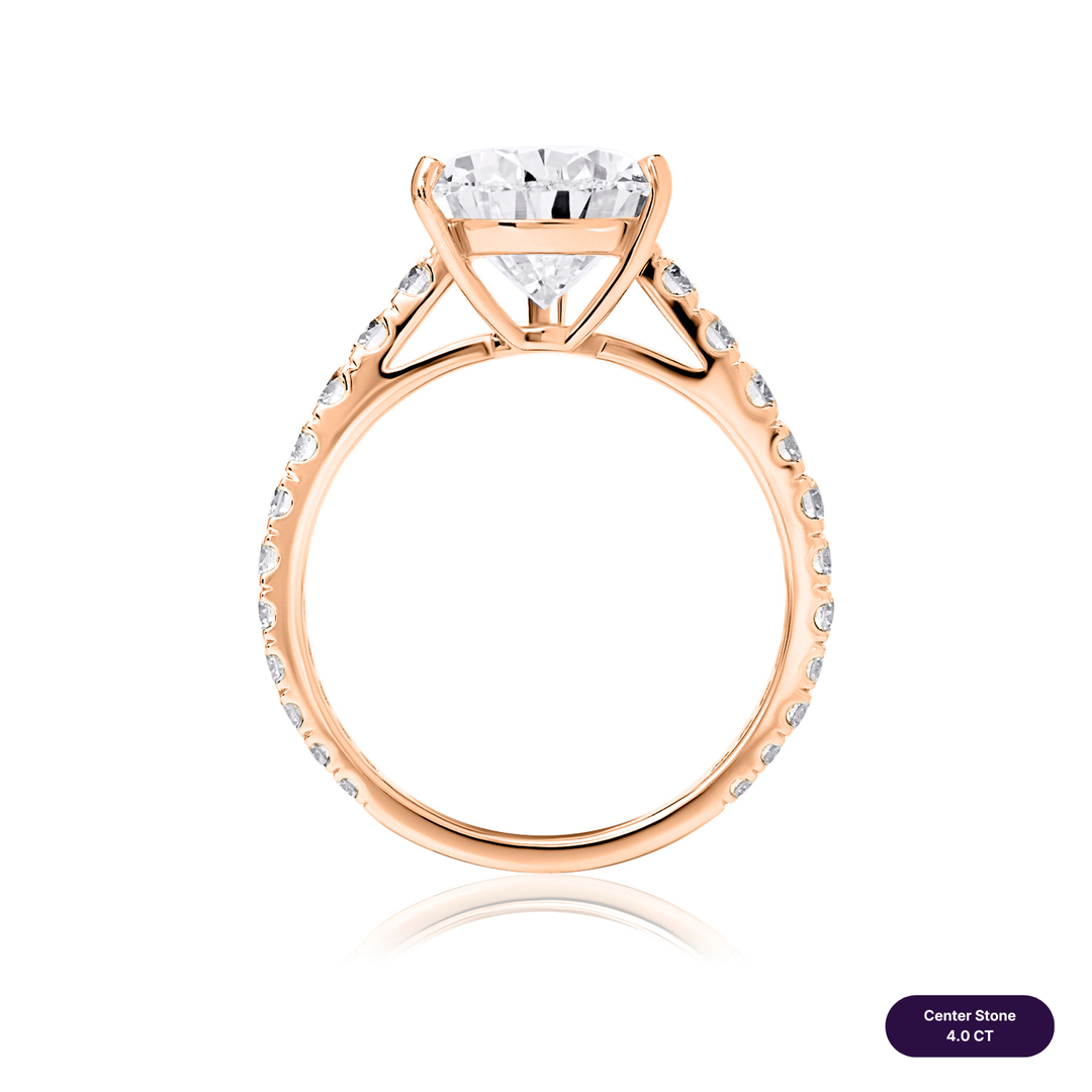 Solitaire Pave Lab Diamond Ring Pear