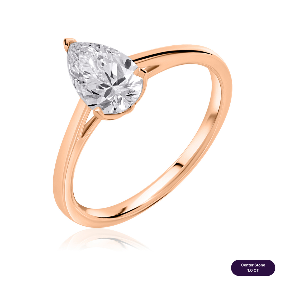 Solitaire Lab Diamond Ring Pear