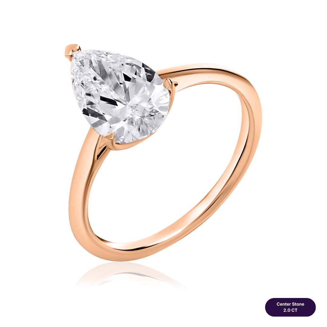 Solitaire Lab Diamond Ring Pear