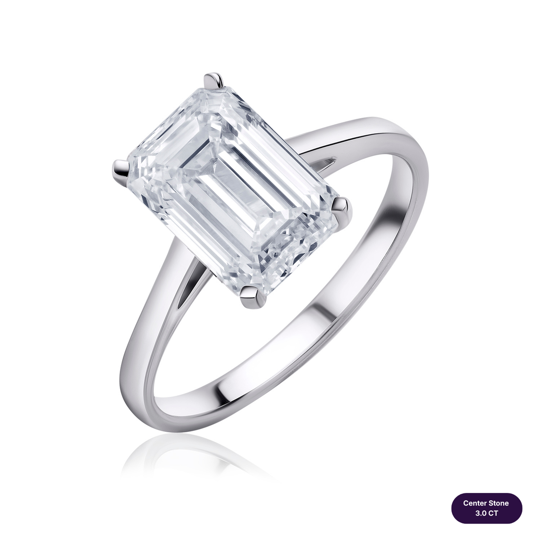 Solitaire Lab Diamond Ring Emerald