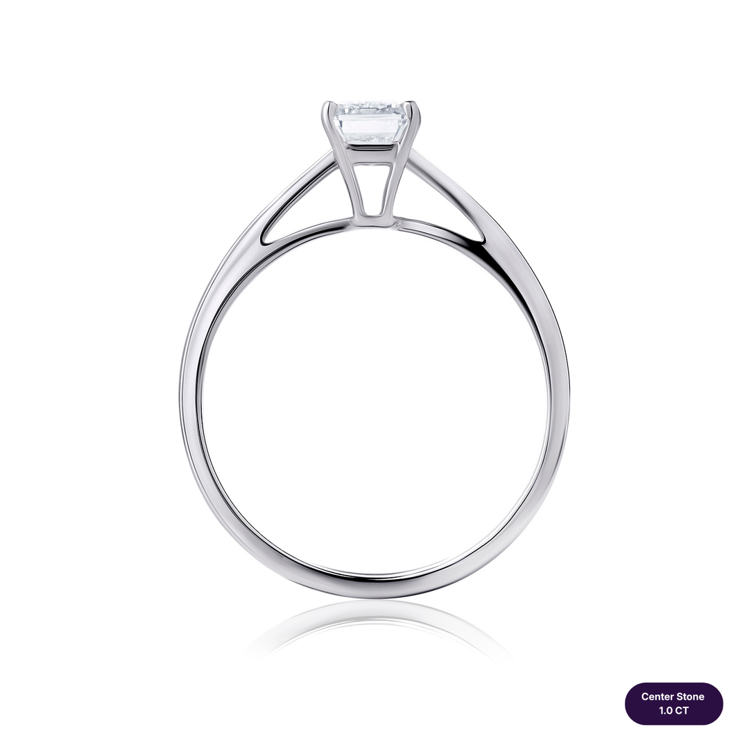 Solitaire Lab Diamond Ring Emerald