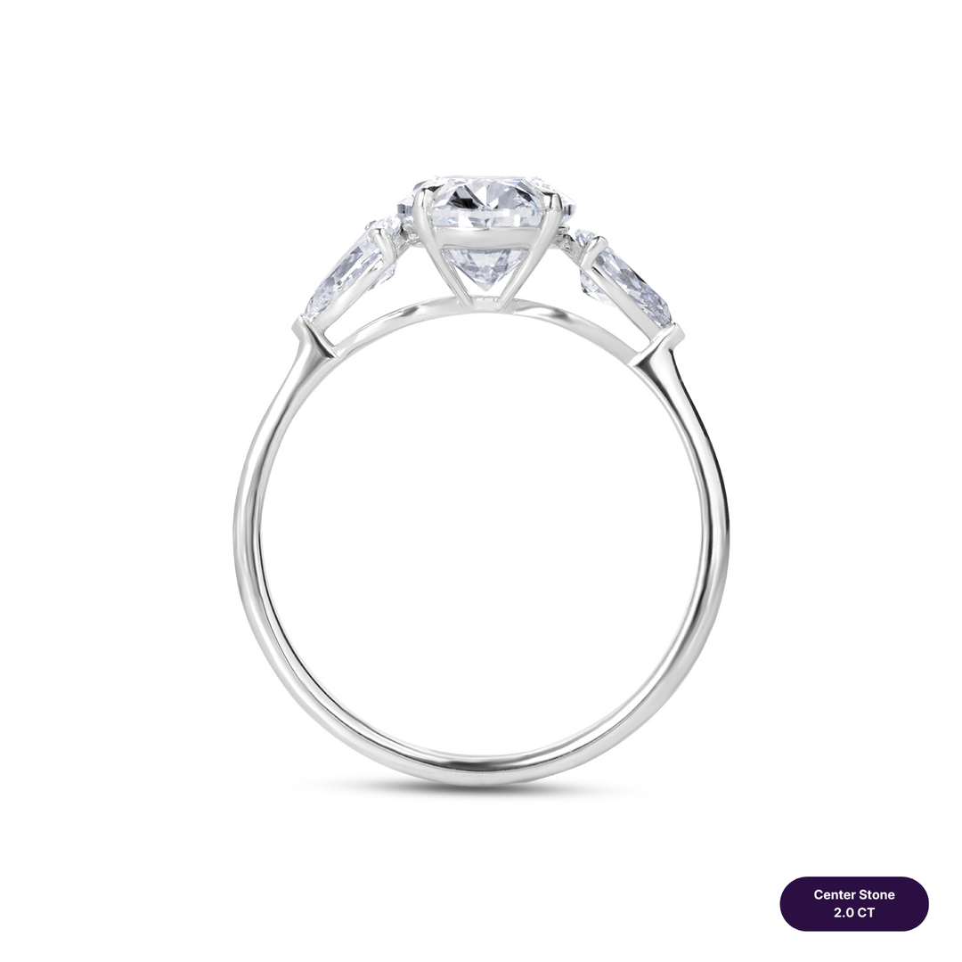 Three-Stones Lab Diamond Ring Oval