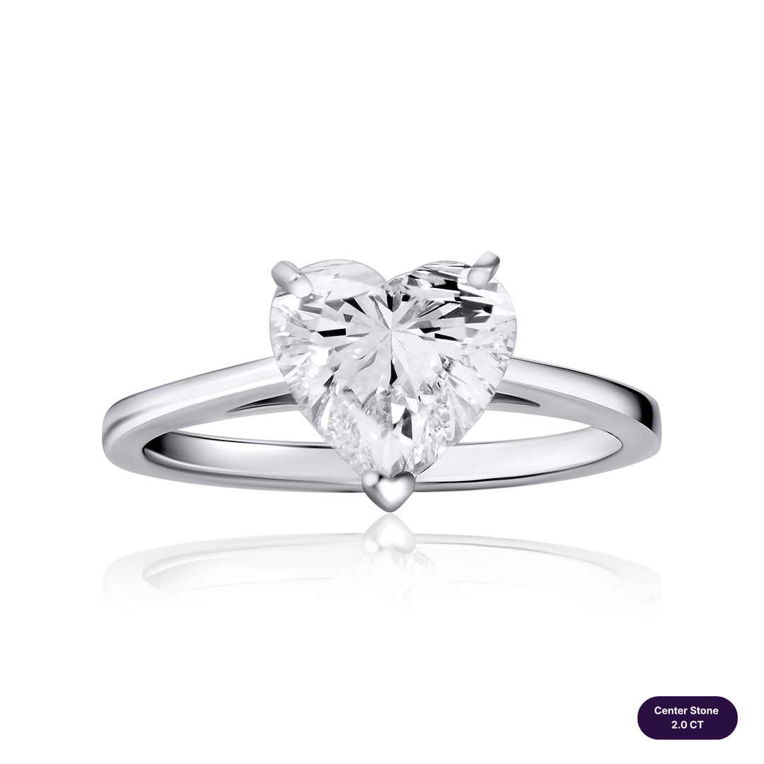 Solitaire Lab Diamond Ring Heart