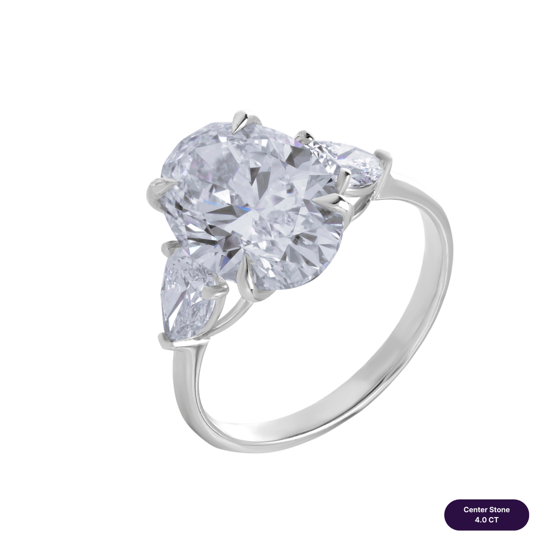 Three-Stones Lab Diamond Ring Oval
