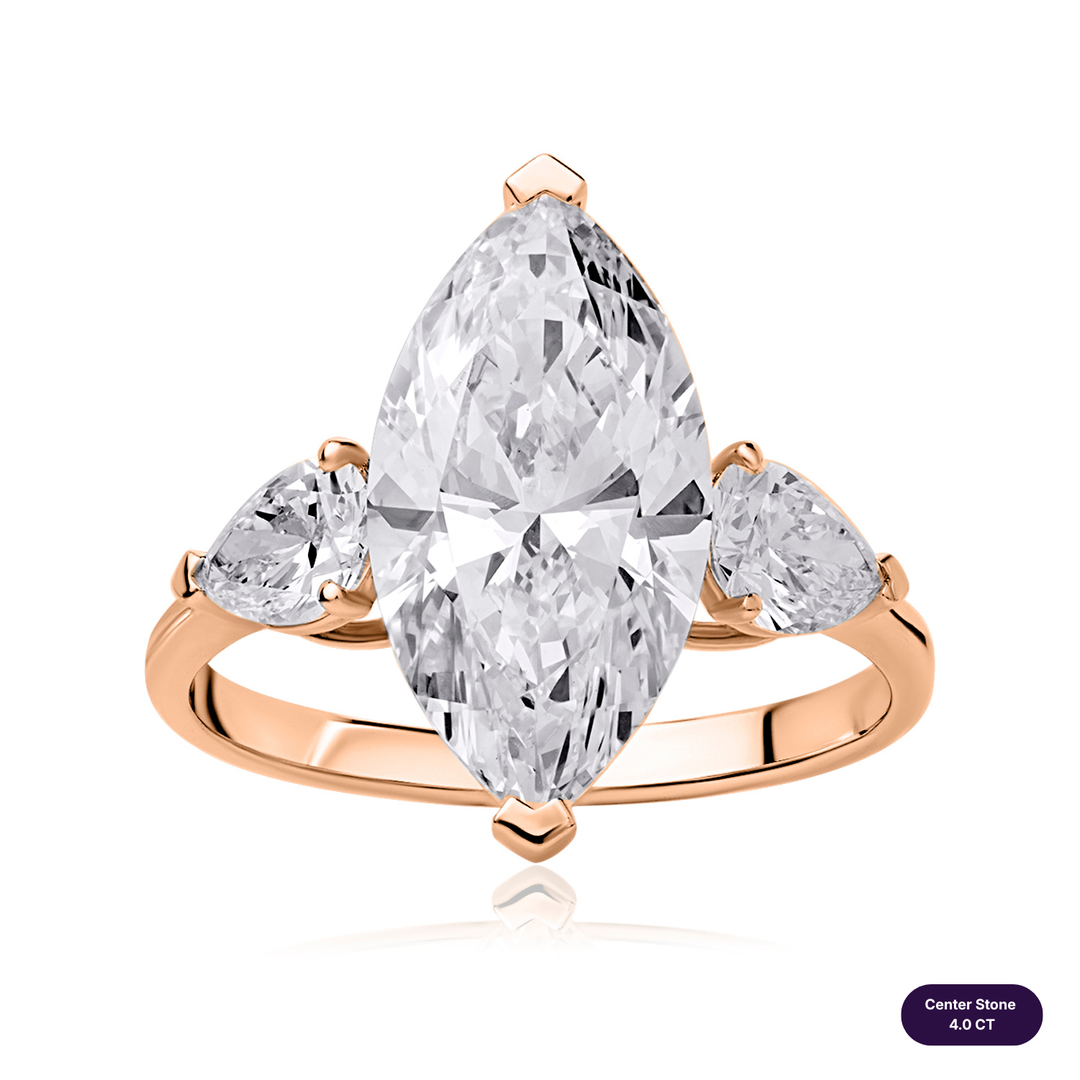 Three-Stones Lab Diamond Ring Marquise