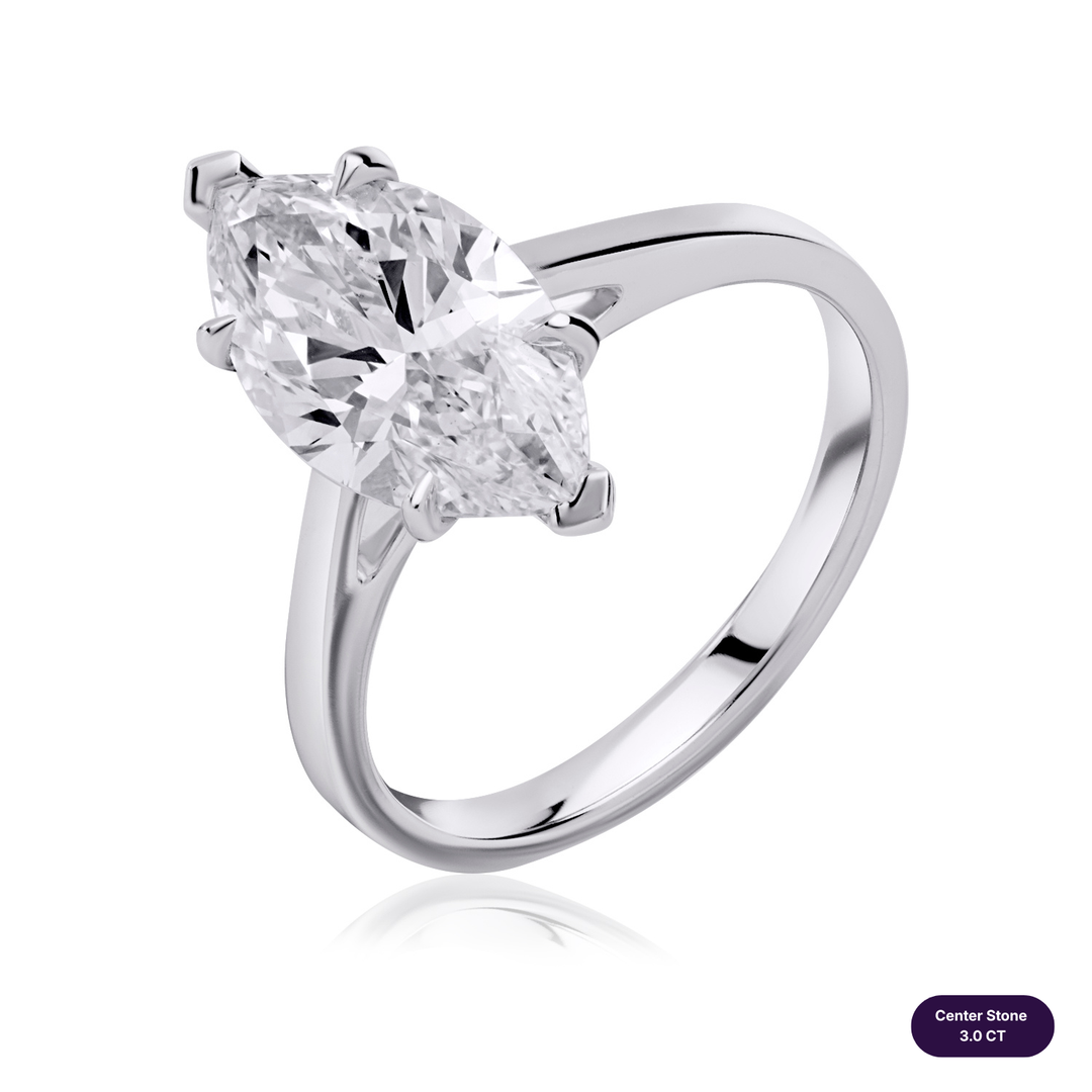 Solitaire Lab Diamond Ring Marquise