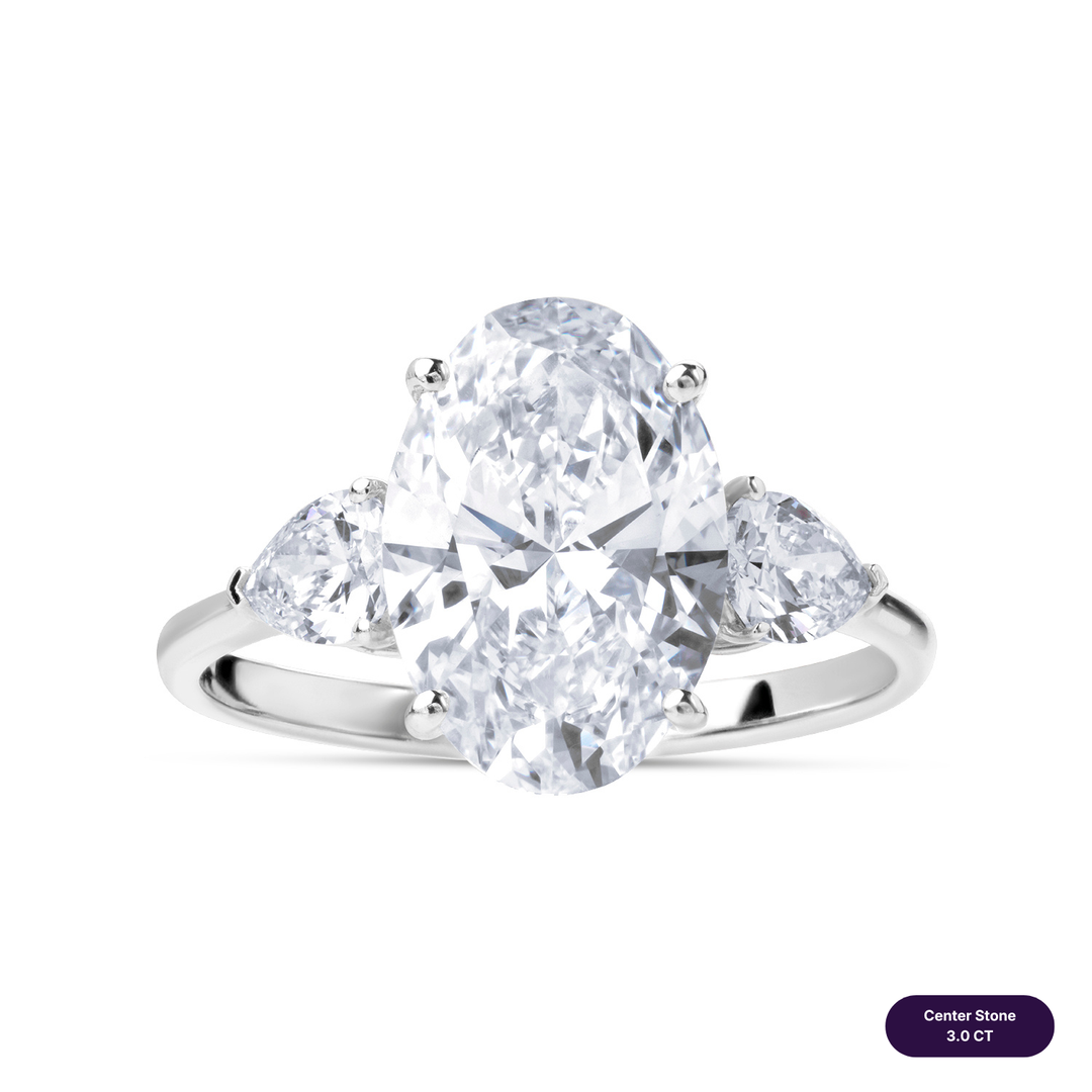 Three-Stones Lab Diamond Ring Oval