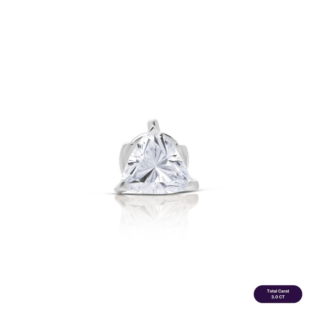 Solitaire Stud Lab Diamond Earrings Trilliant