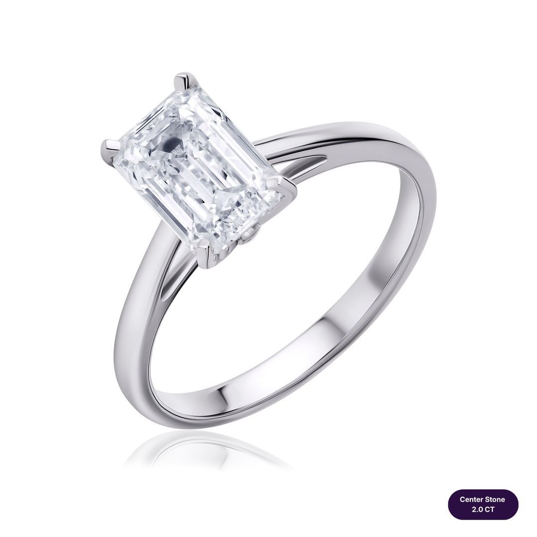 Solitaire Lab Diamond Ring Emerald