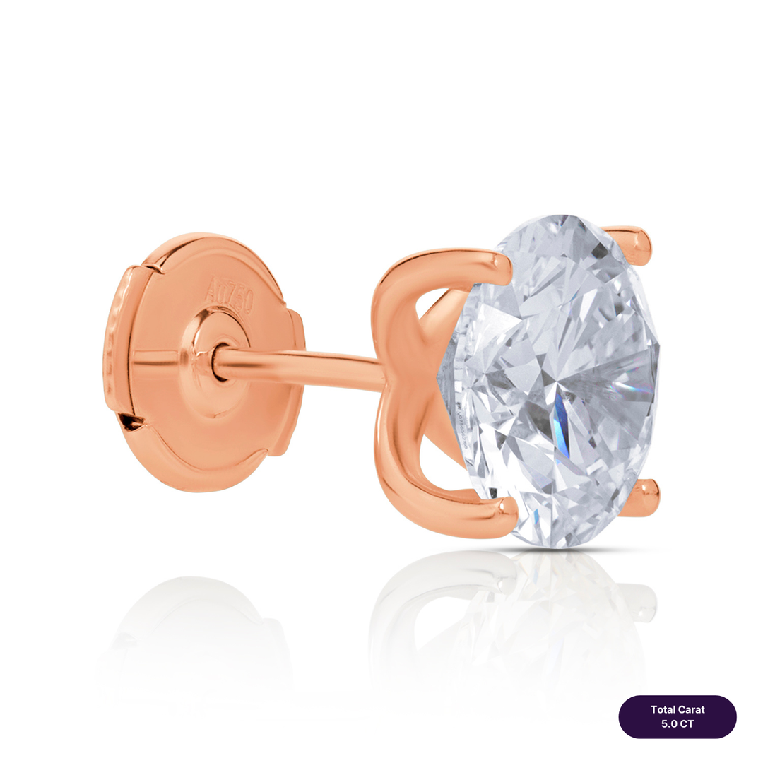 Solitaire Stud Lab Diamond Earrings Round