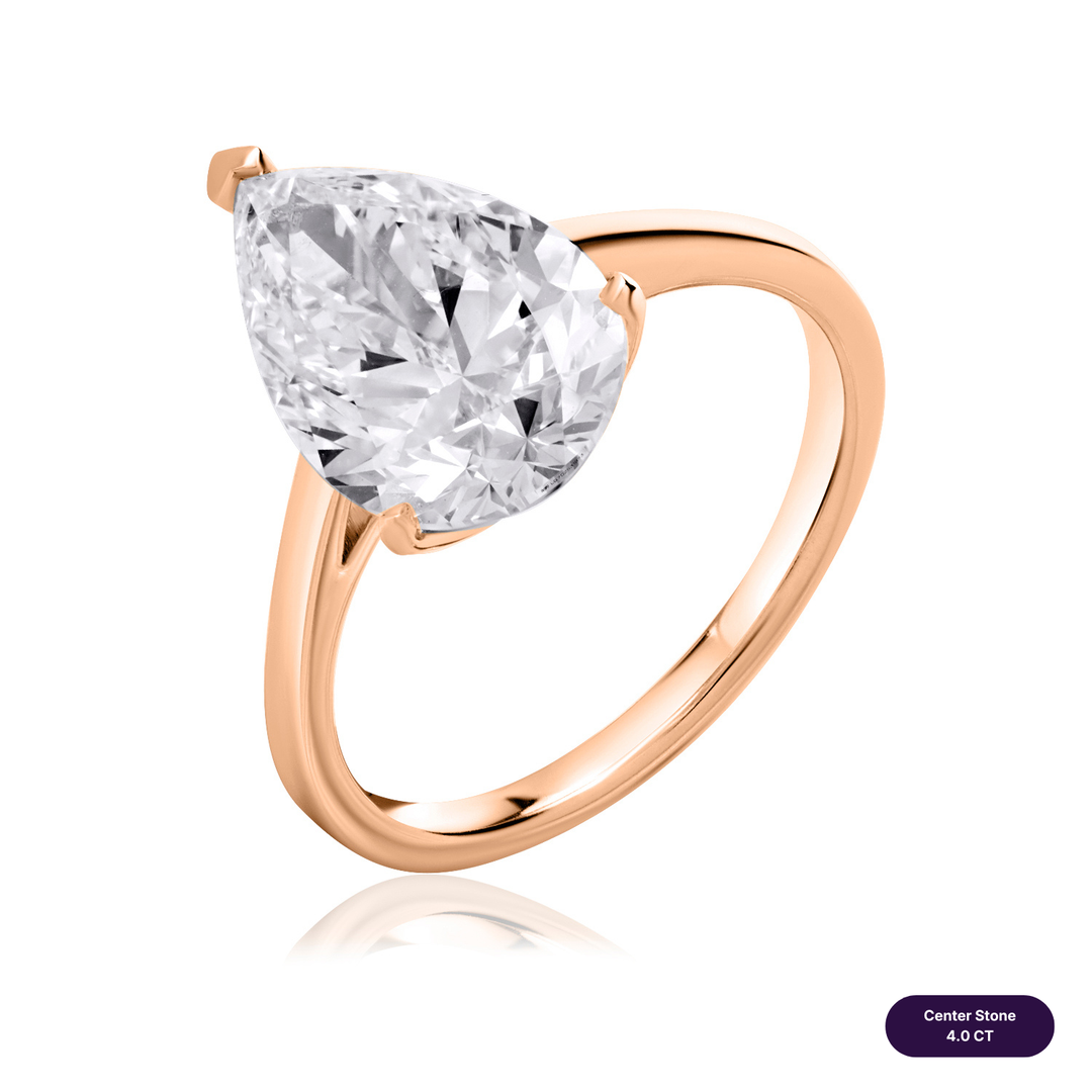 Solitaire Lab Diamond Ring Pear