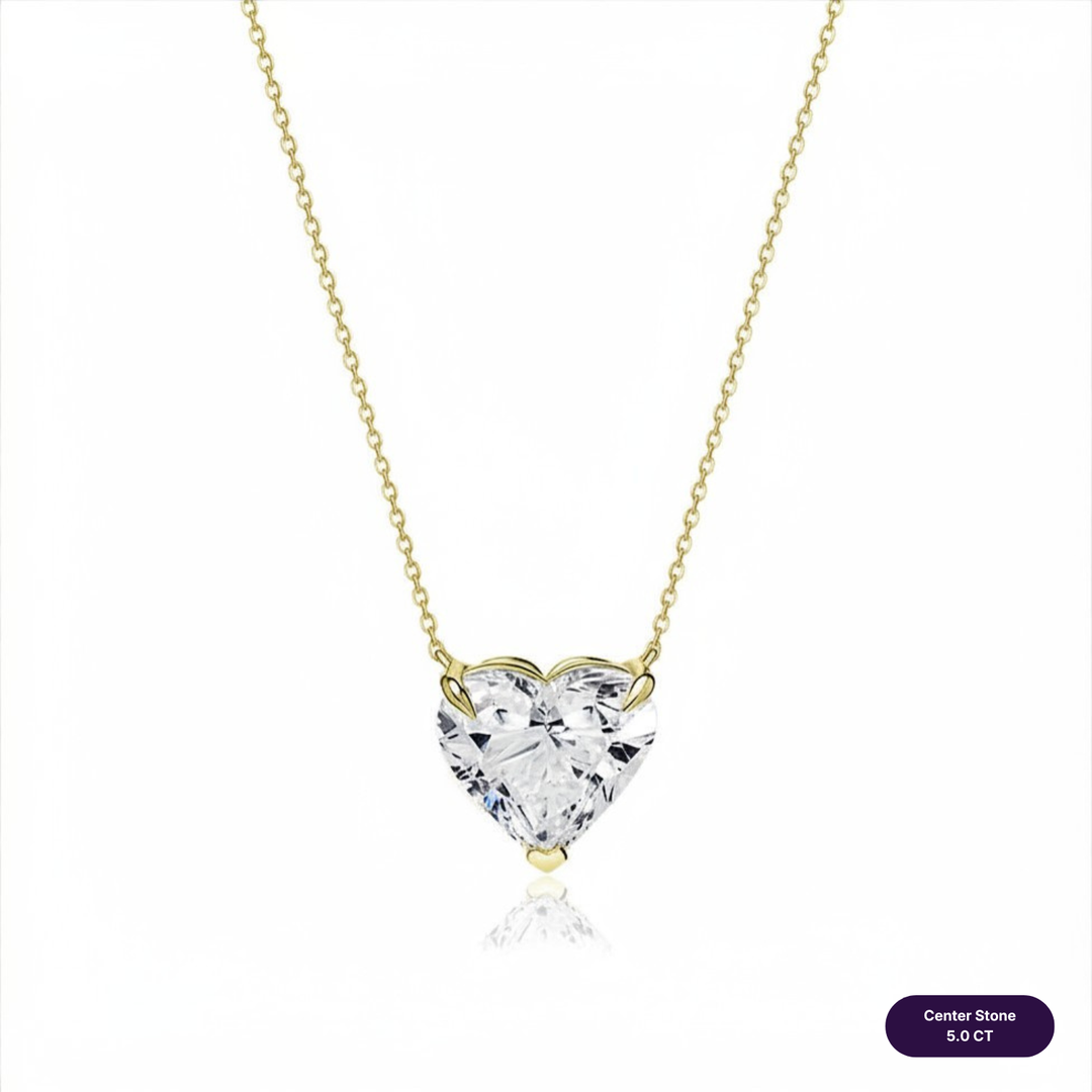 Solitaire Lab Diamond Necklace Heart