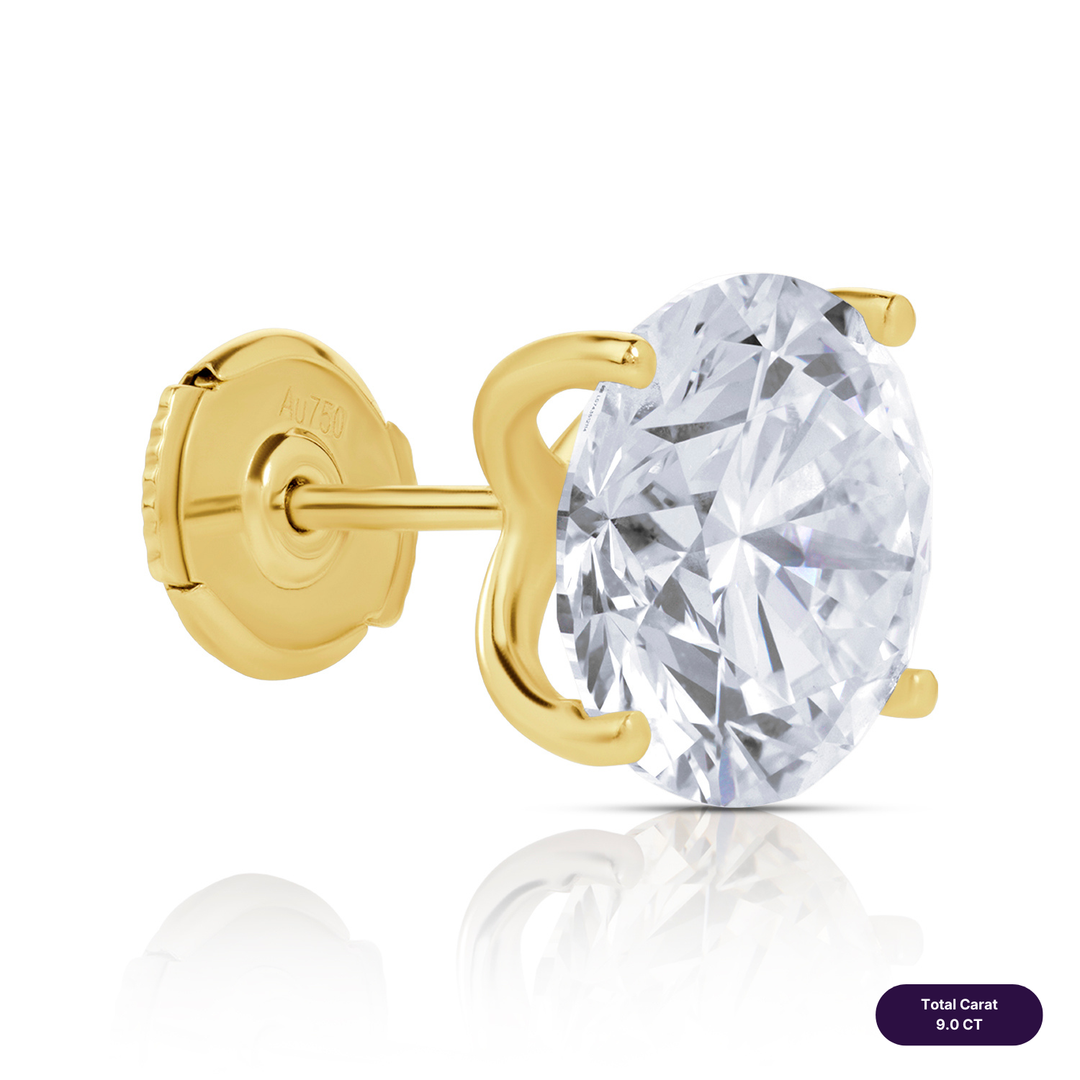 Solitaire Stud Lab Diamond Earrings Round