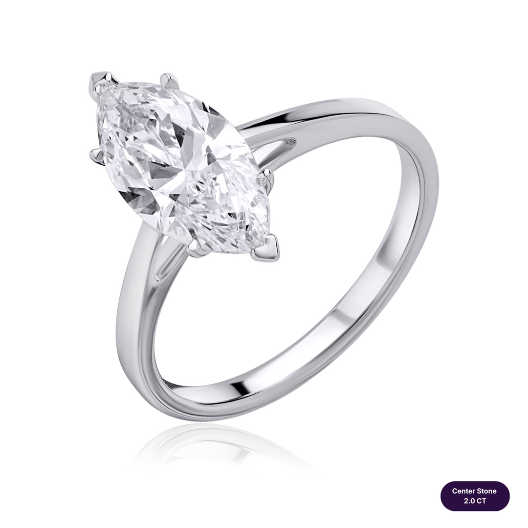 Solitaire Lab Diamond Ring Marquise