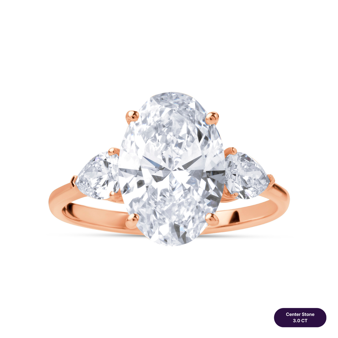 Three-Stones Lab Diamond Ring Oval