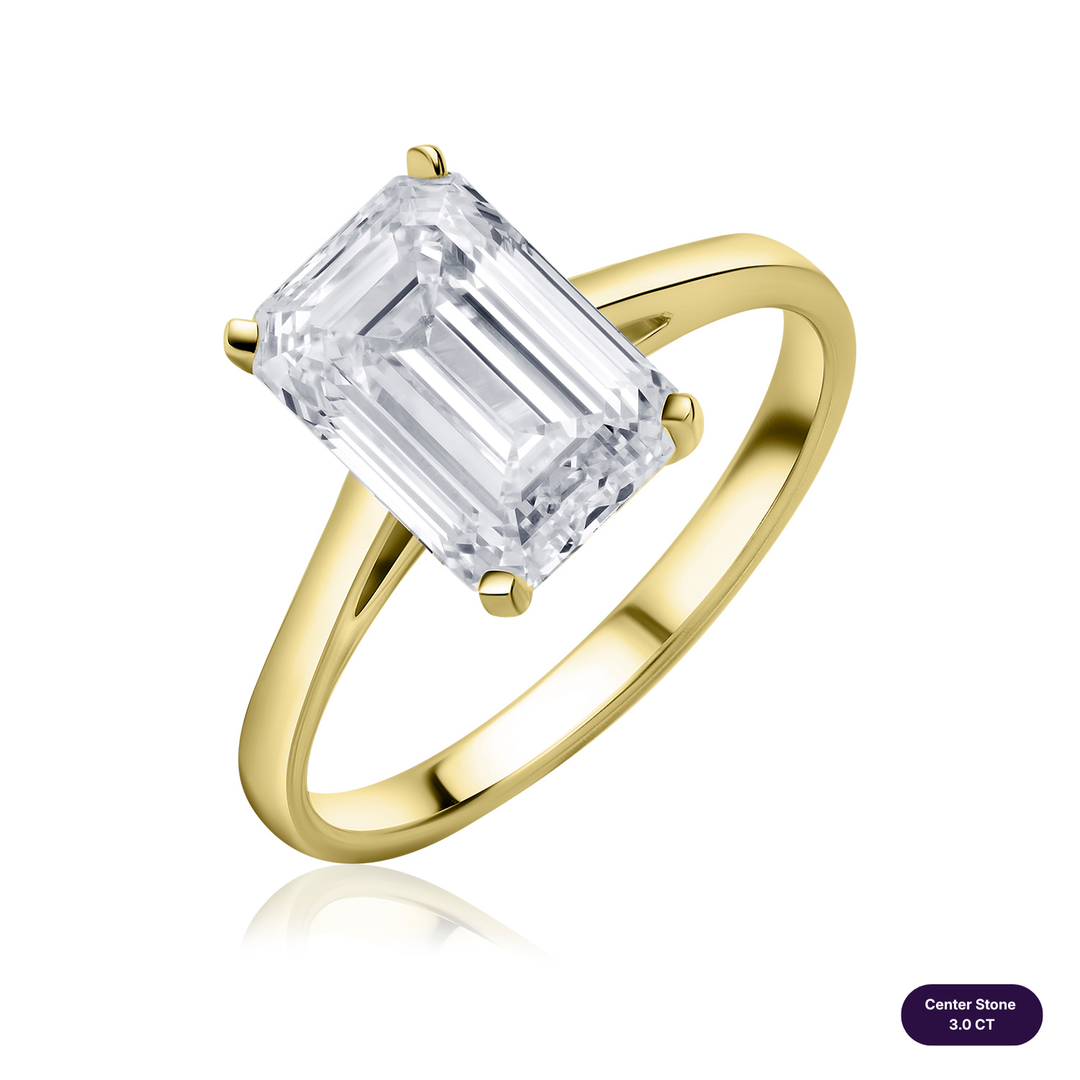 Solitaire Lab Diamond Ring Emerald