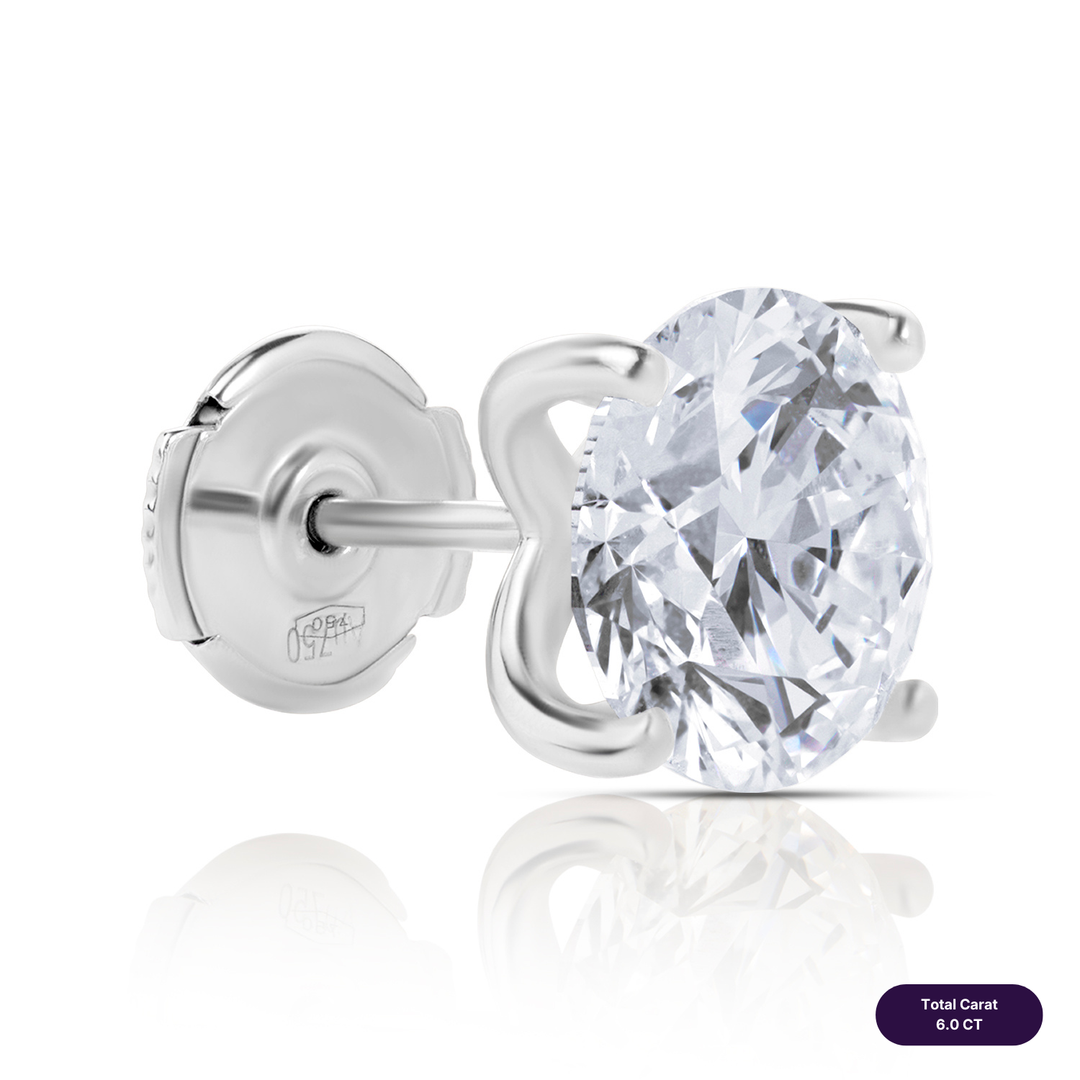 Solitaire Stud Lab Diamond Earrings Round