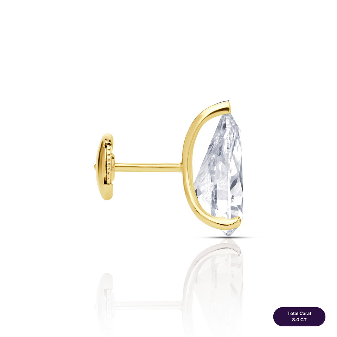 Solitaire Stud Lab Diamond Earrings Pear
