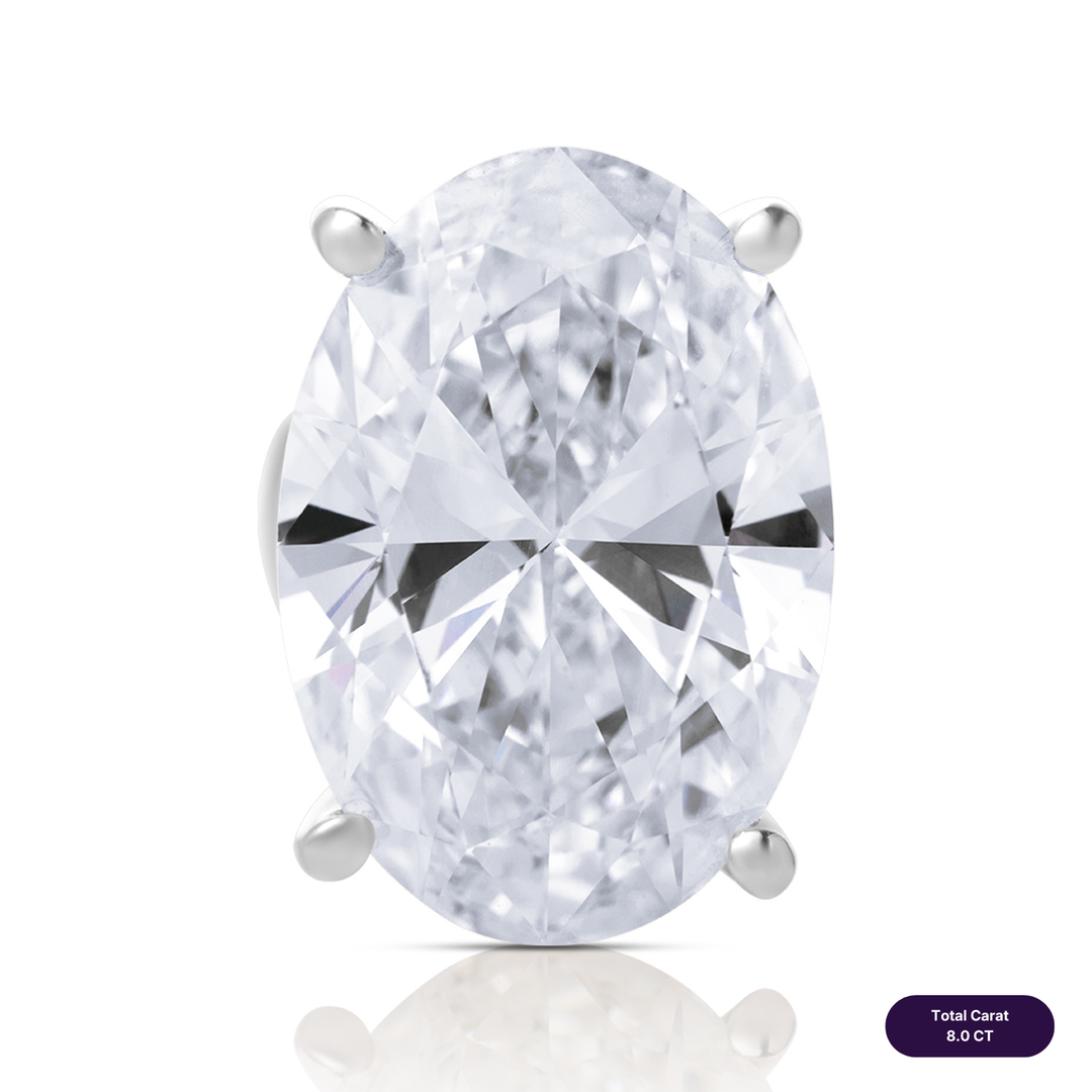 Solitaire Stud Lab Diamond Earrings Oval