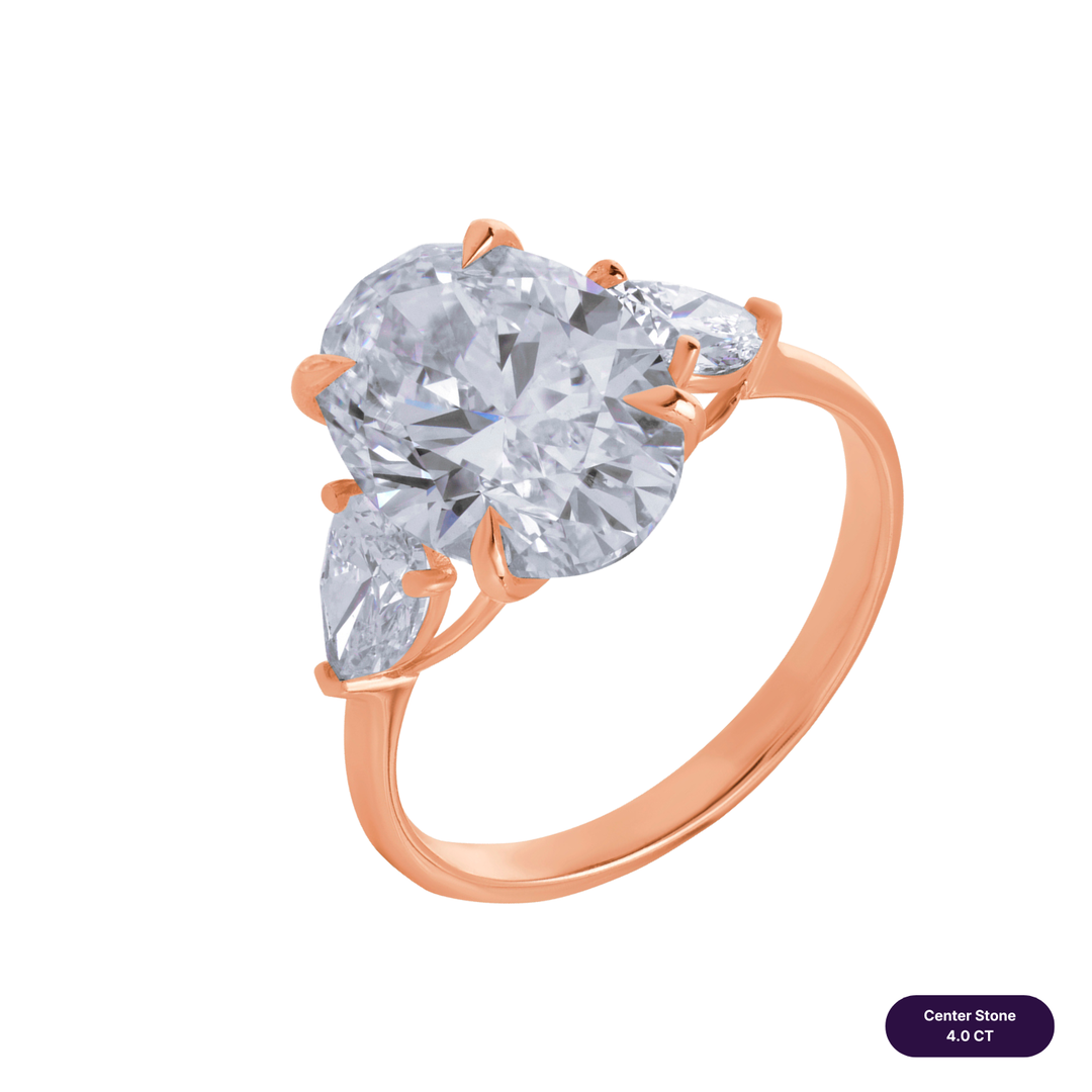 Three-Stones Lab Diamond Ring Oval