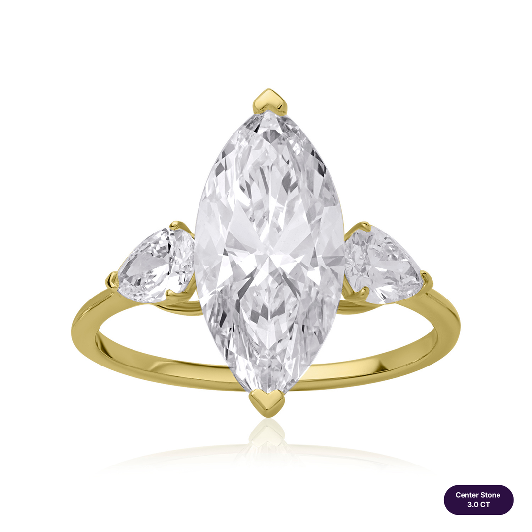 Three-Stones Lab Diamond Ring Marquise