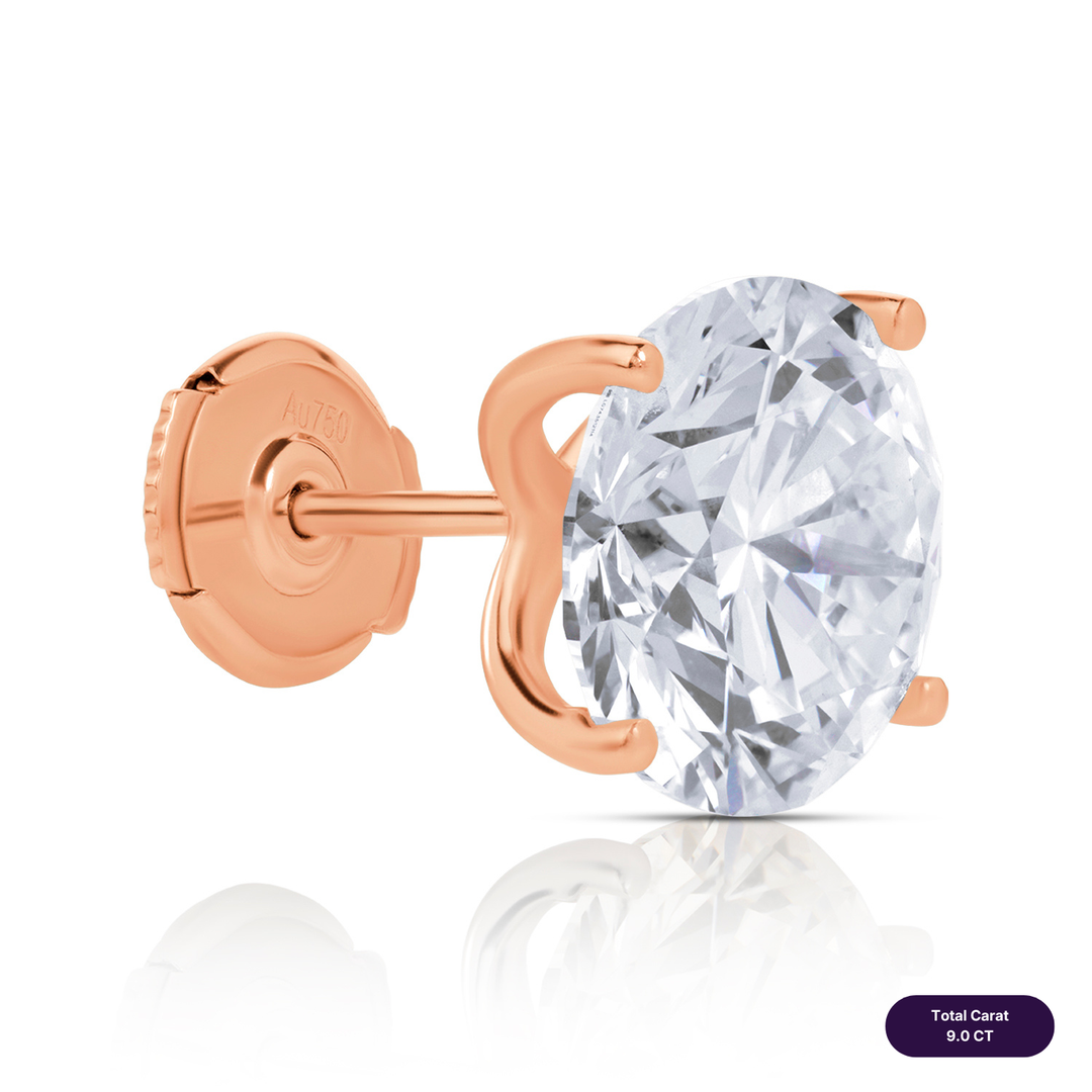 Solitaire Stud Lab Diamond Earrings Round
