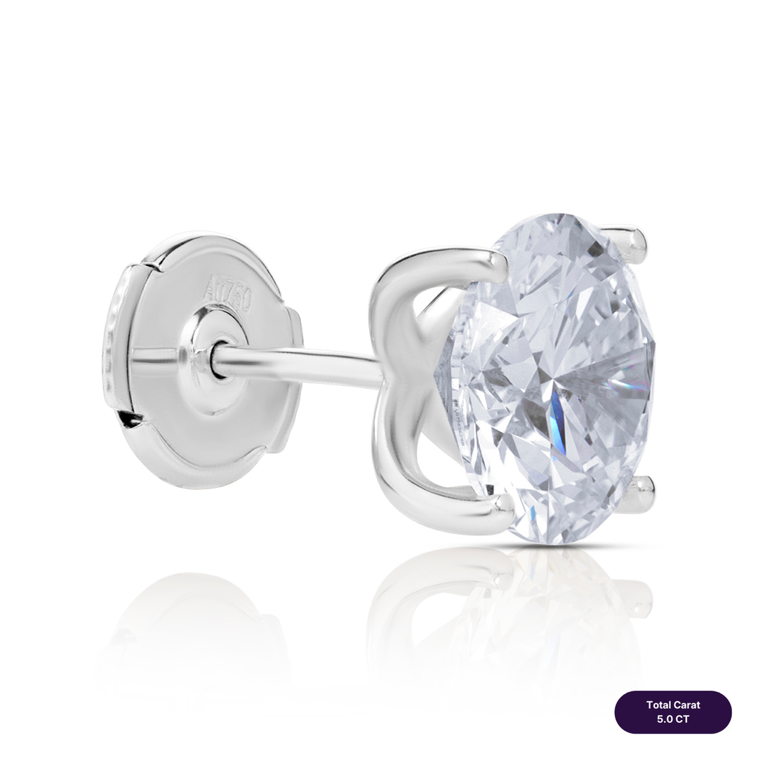 Solitaire Stud Lab Diamond Earrings Round