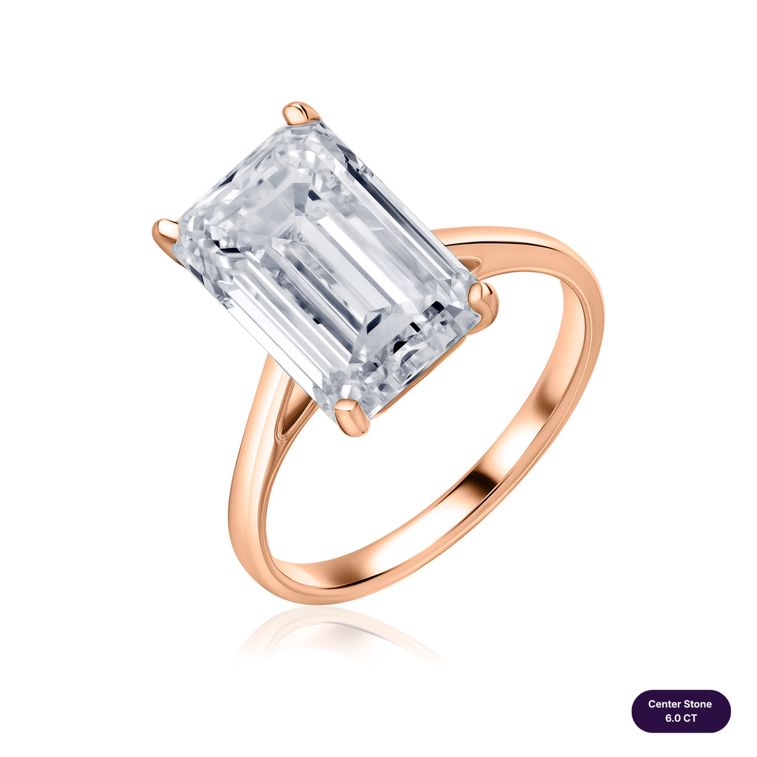 Solitaire Lab Diamond Ring Emerald
