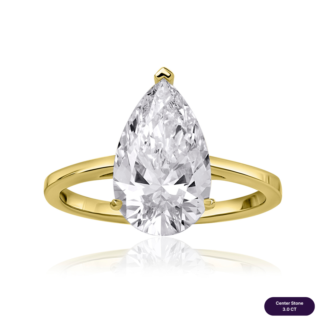 Solitaire Lab Diamond Ring Pear