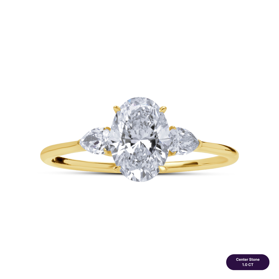 Three-Stones Lab Diamond Ring Oval