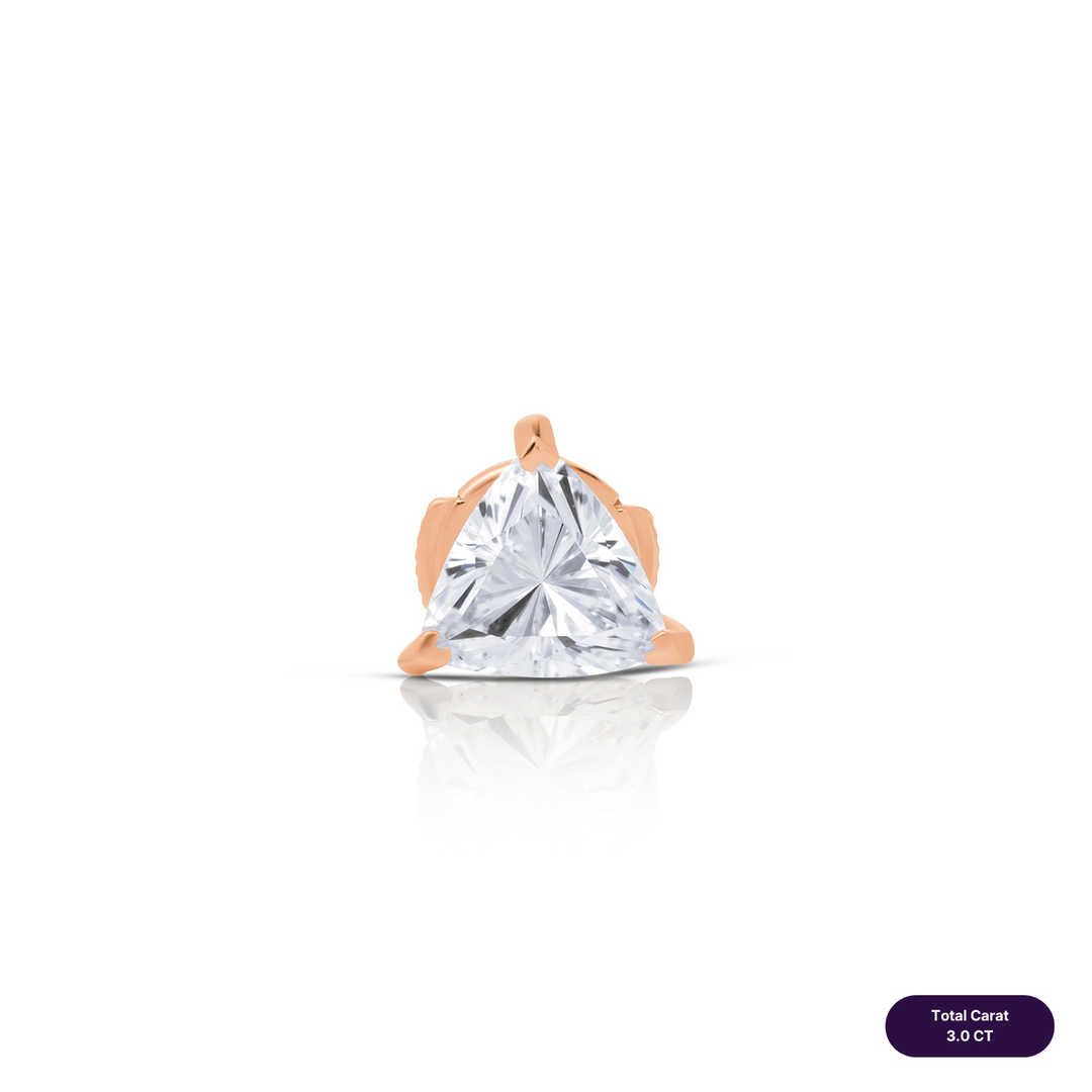 Solitaire Stud Lab Diamond Earrings Trilliant