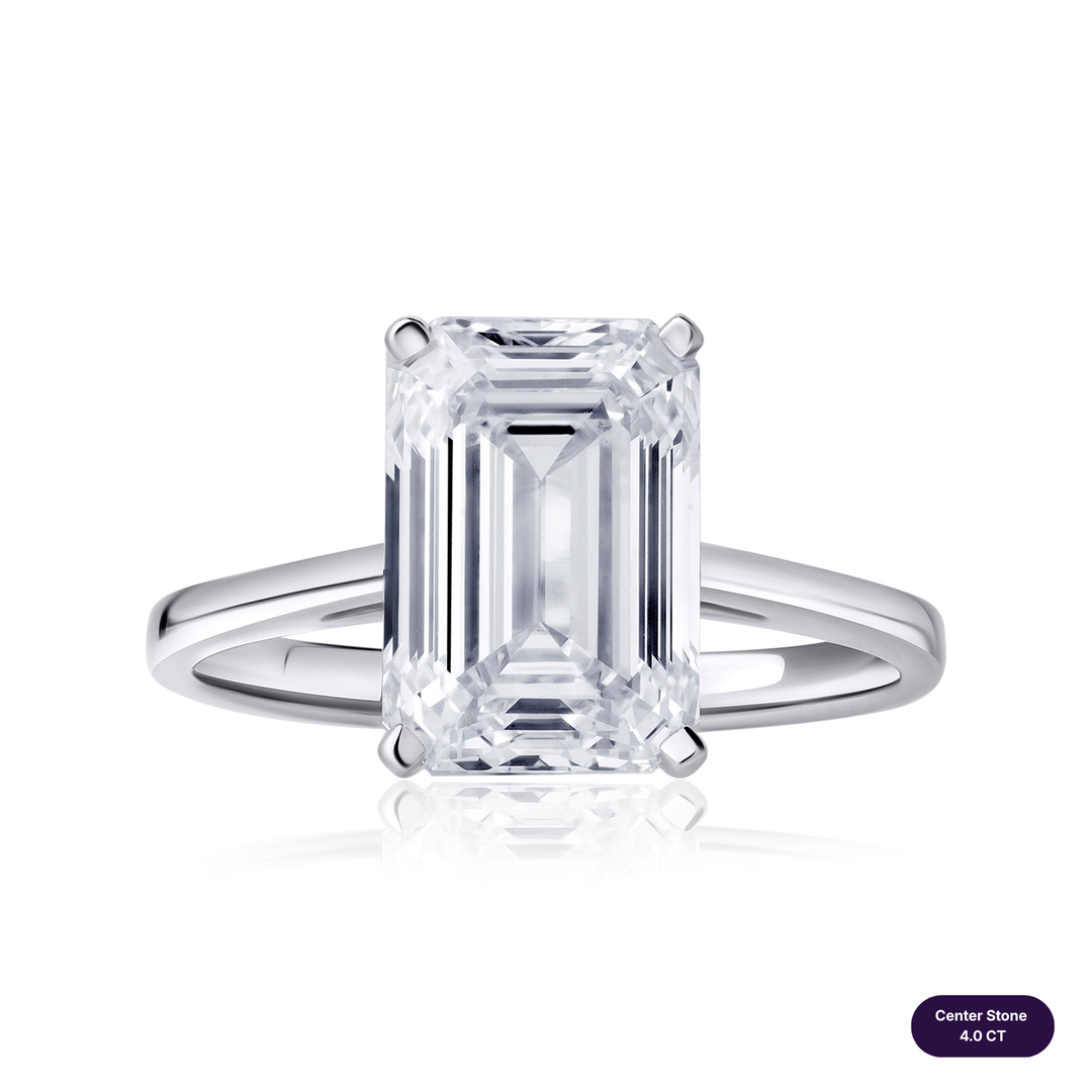 Solitaire Lab Diamond Ring Emerald