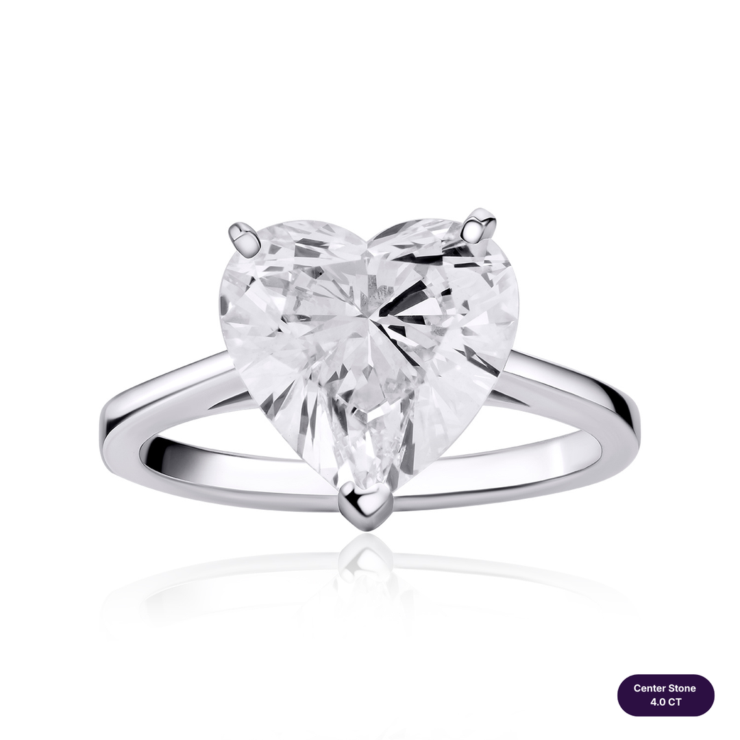 Solitaire Lab Diamond Ring Heart