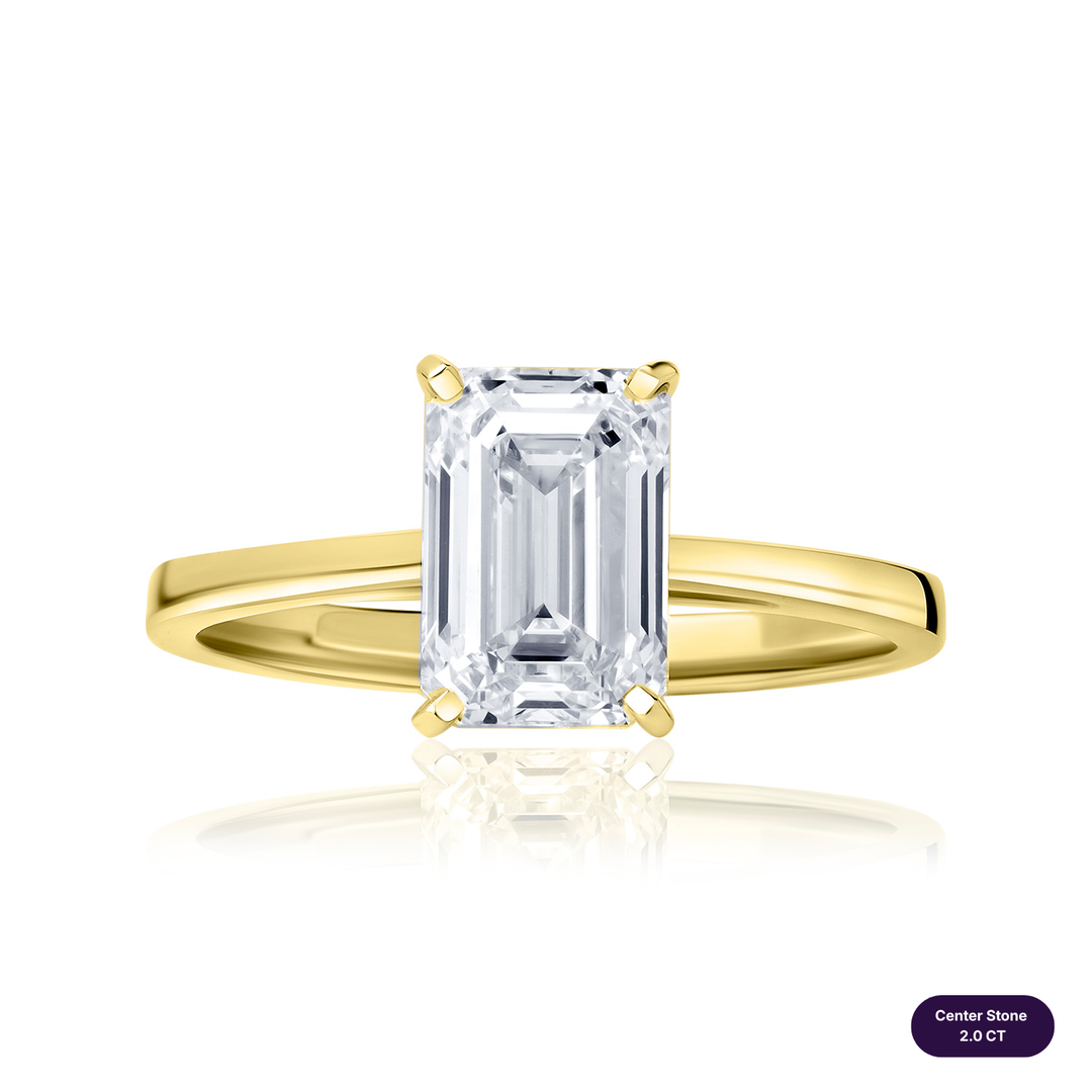 Solitaire Lab Diamond Ring Emerald