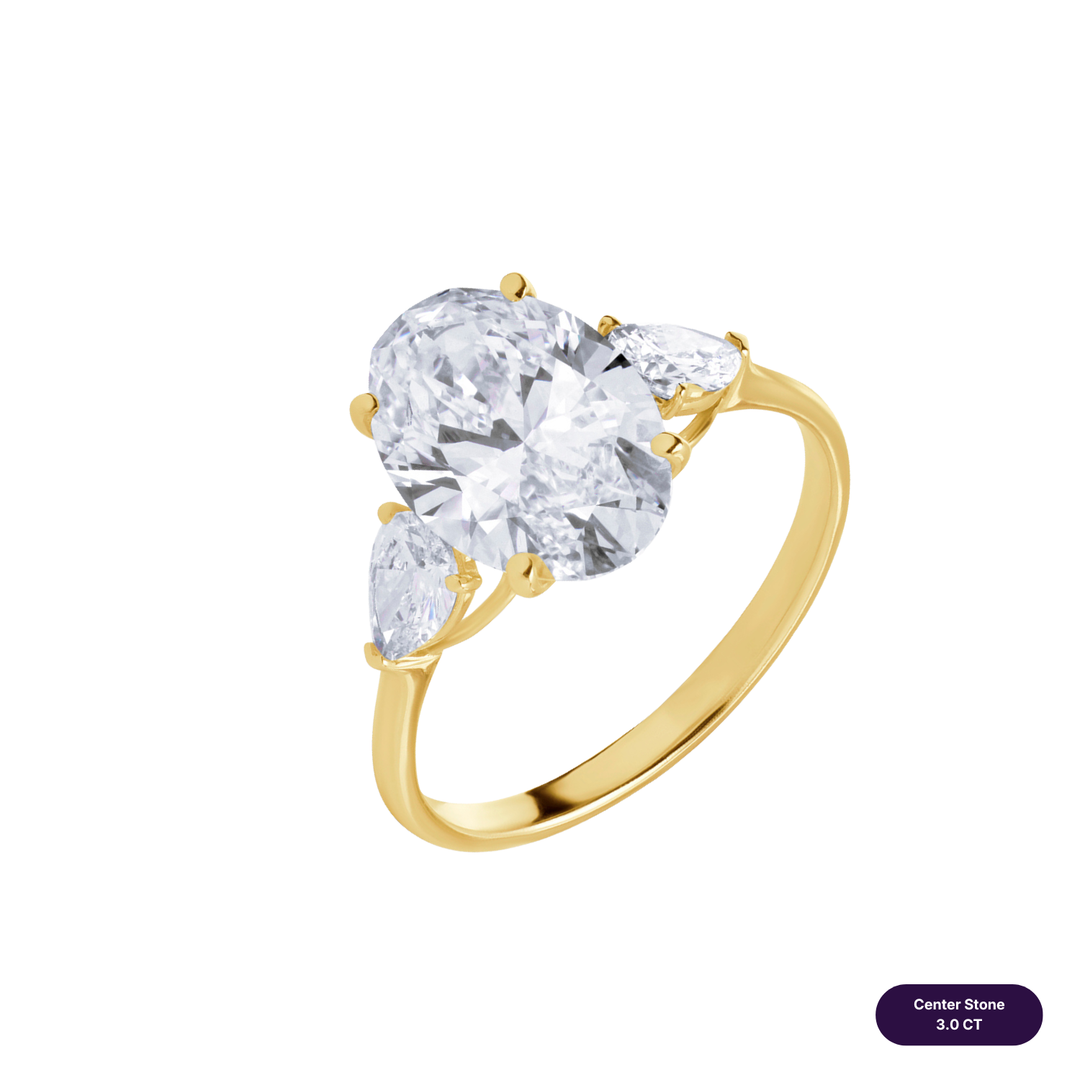 Three-Stones Lab Diamond Ring Oval