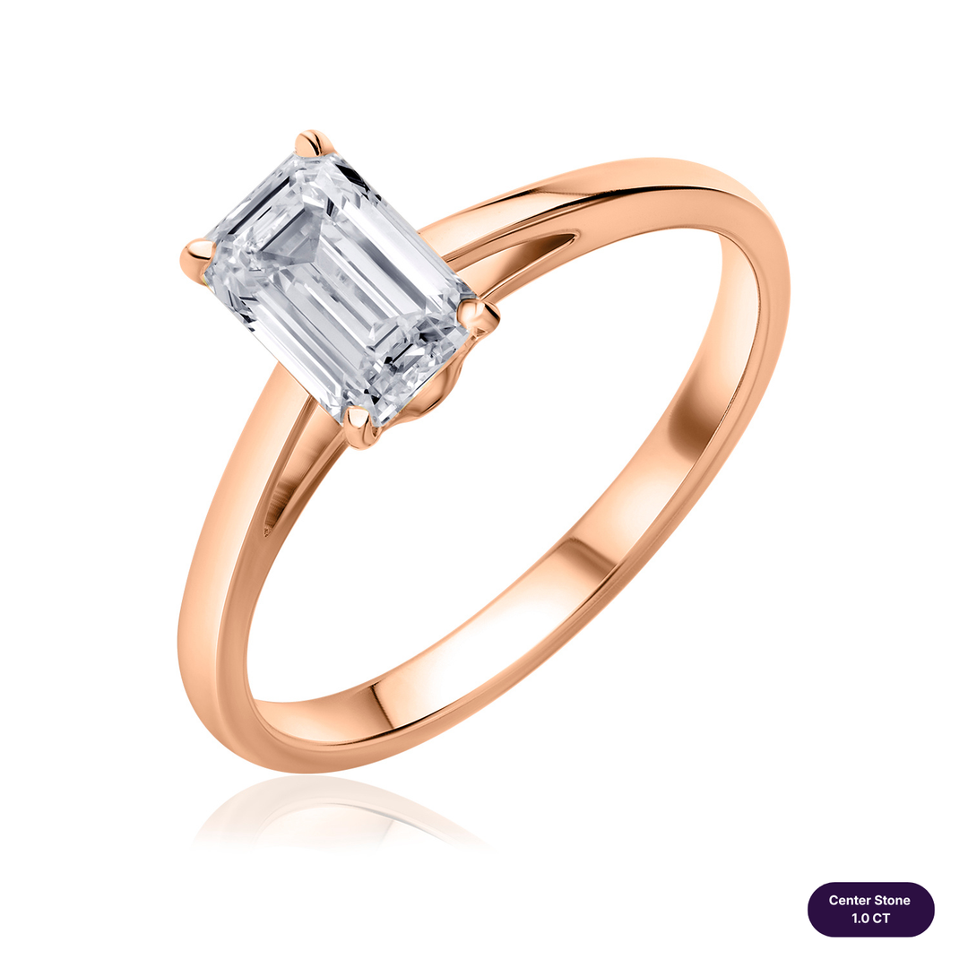 Solitaire Lab Diamond Ring Emerald