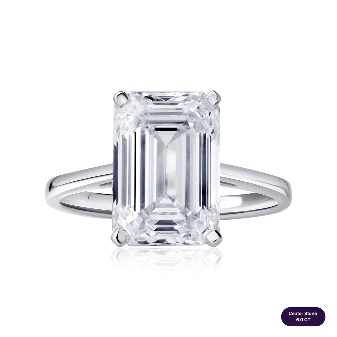 Solitaire Lab Diamond Ring Emerald
