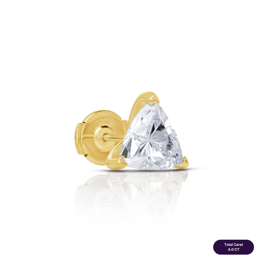 Solitaire Stud Lab Diamond Earrings Trilliant