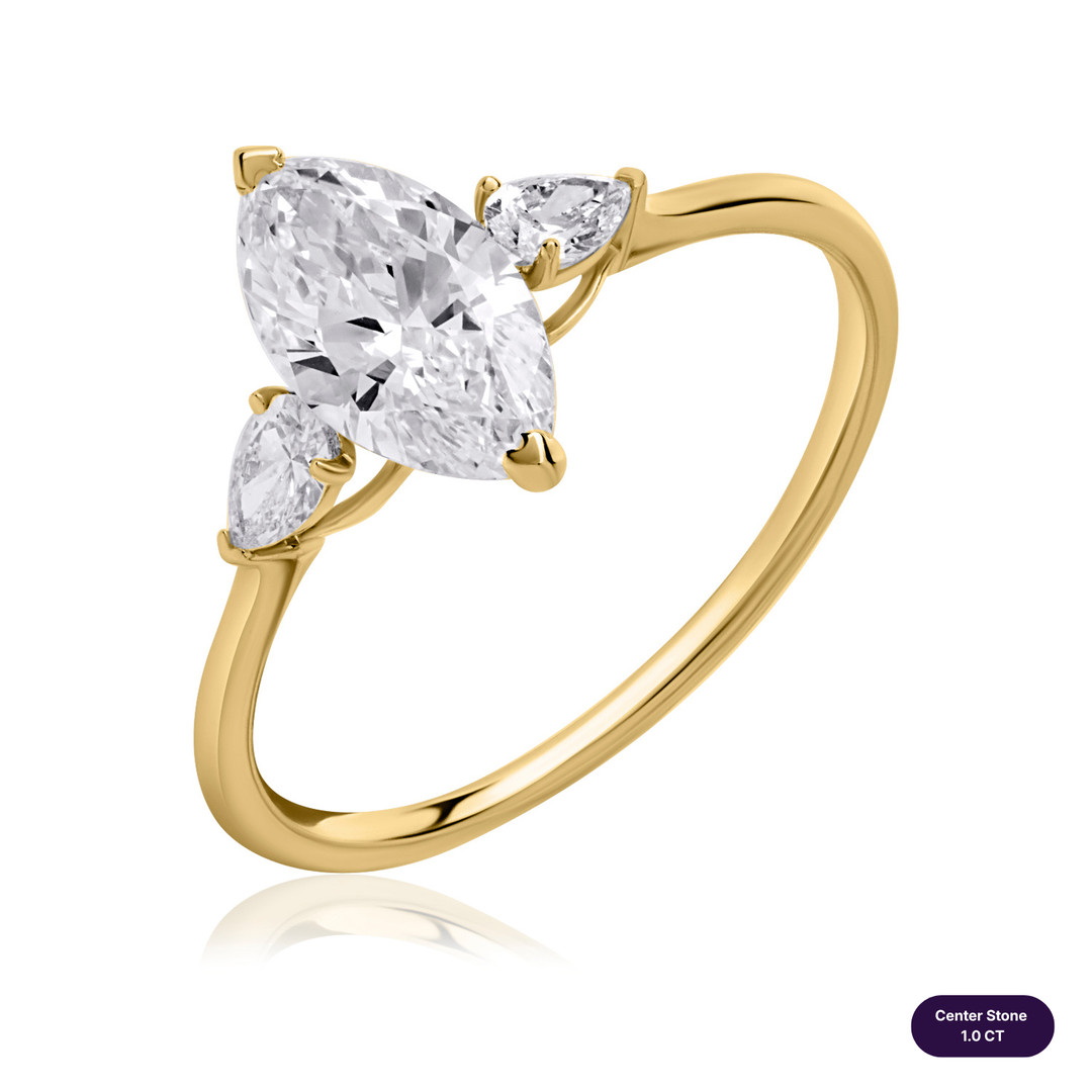 Three-Stones Lab Diamond Ring Marquise