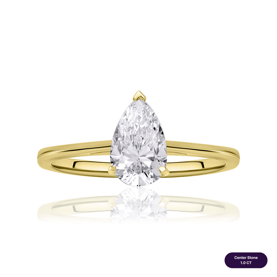 Solitaire Lab Diamond Ring Pear