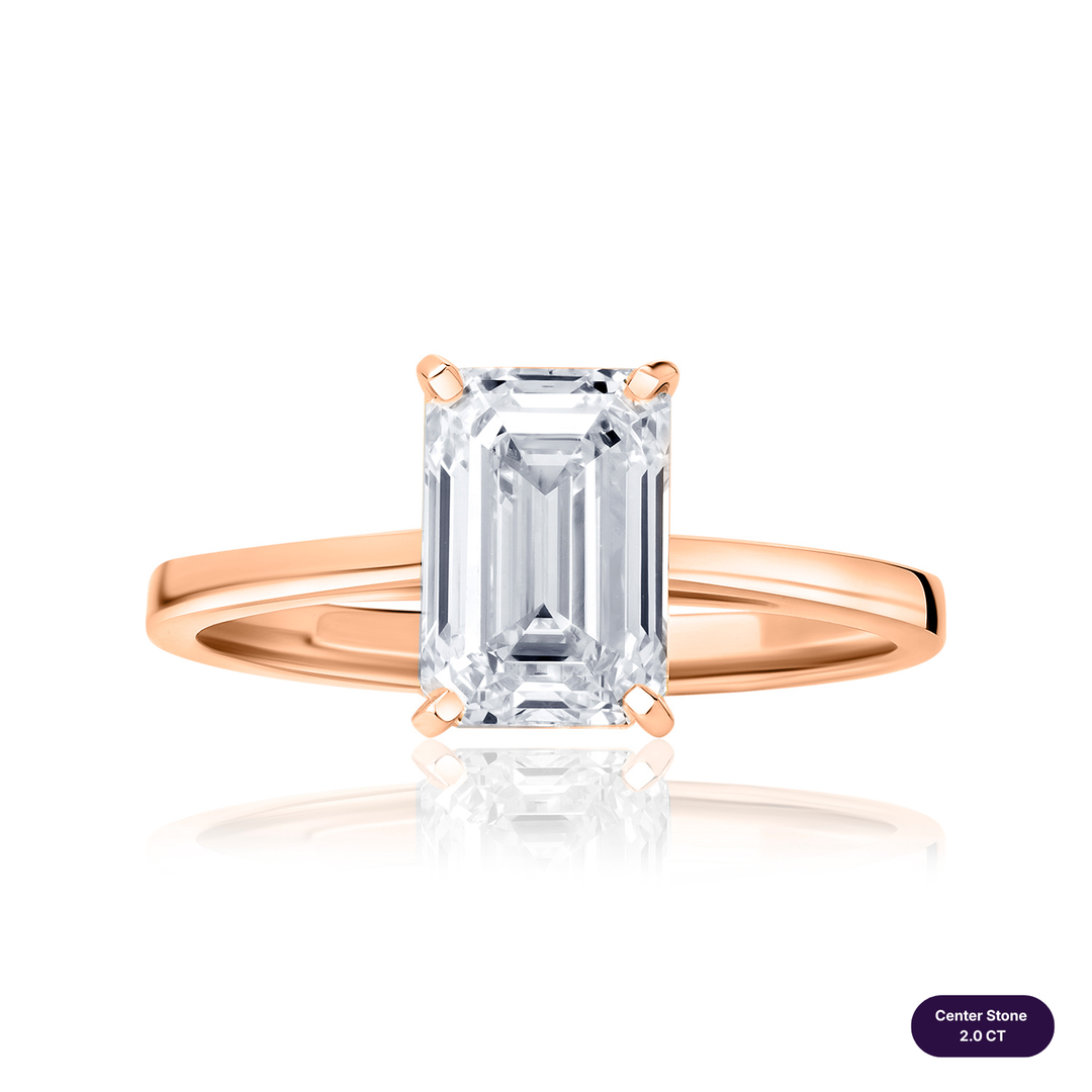 Solitaire Lab Diamond Ring Emerald
