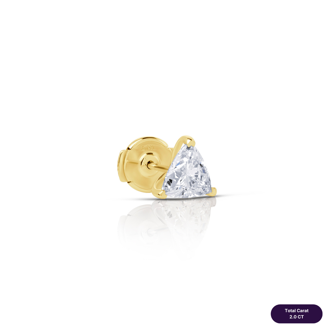 Solitaire Stud Lab Diamond Earrings Trilliant