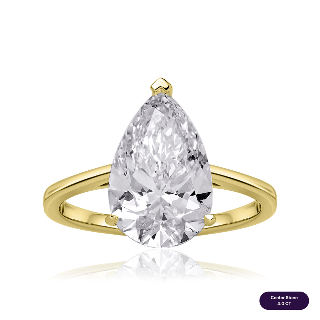 Solitaire Lab Diamond Ring Pear