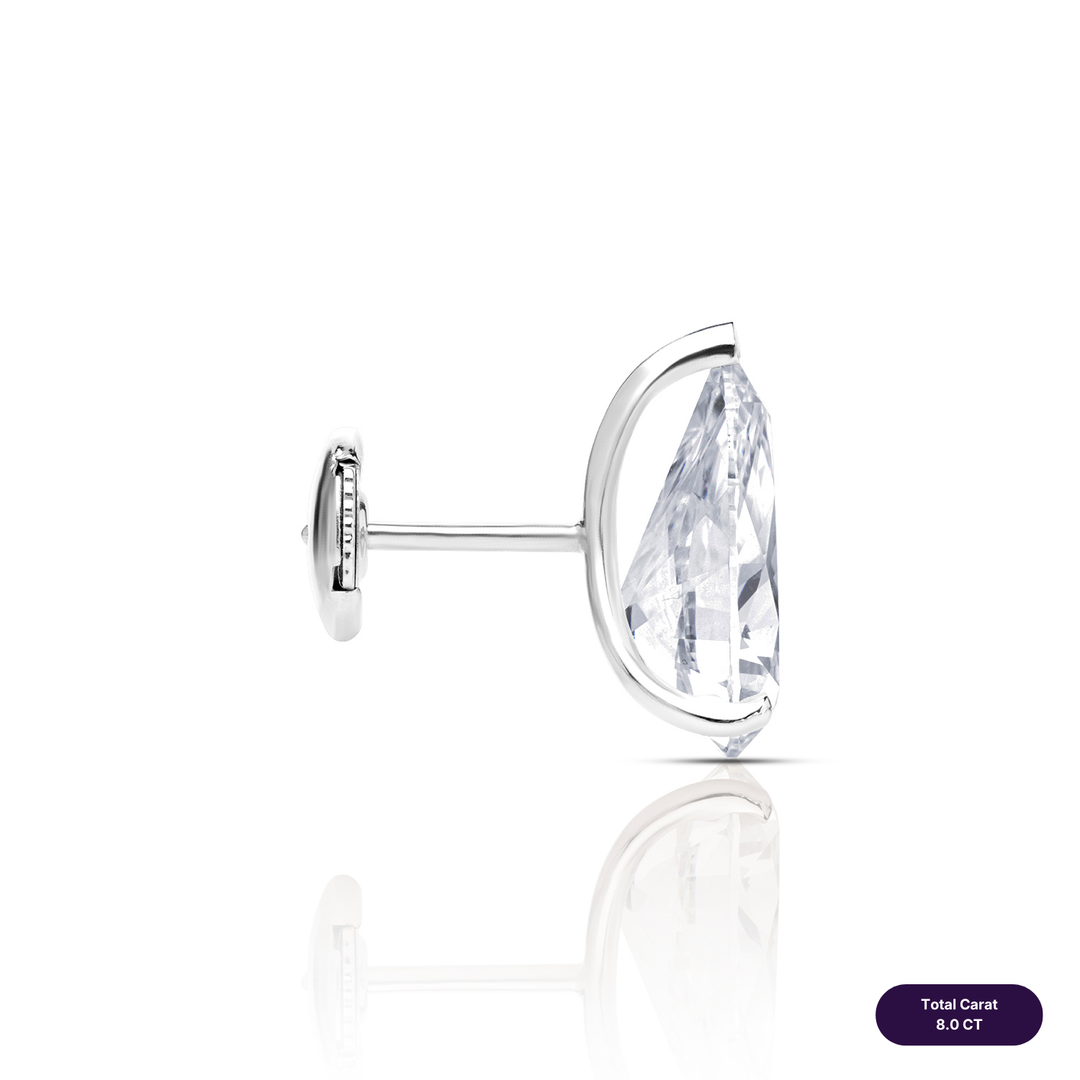 Solitaire Stud Lab Diamond Earrings Pear