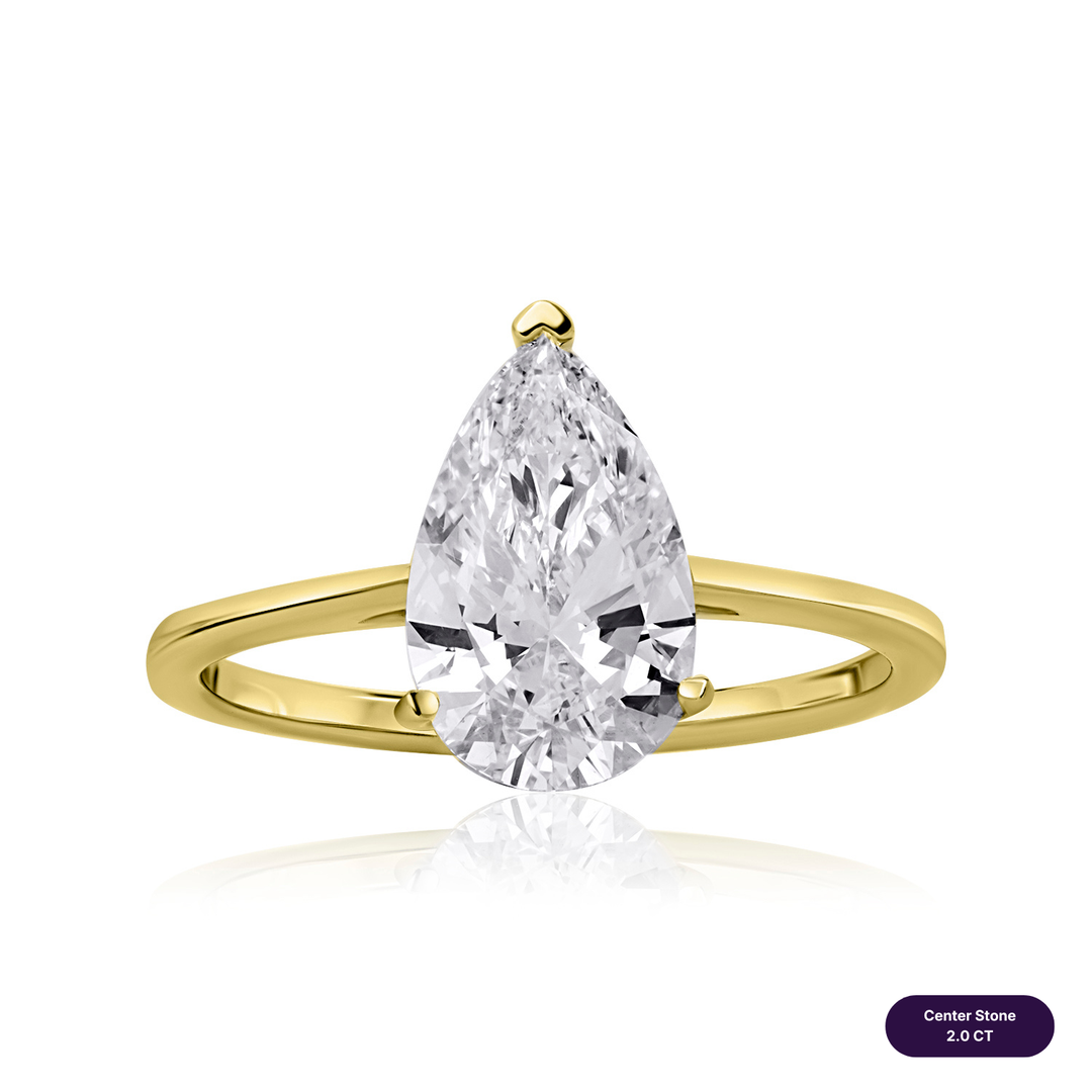 Solitaire Lab Diamond Ring Pear