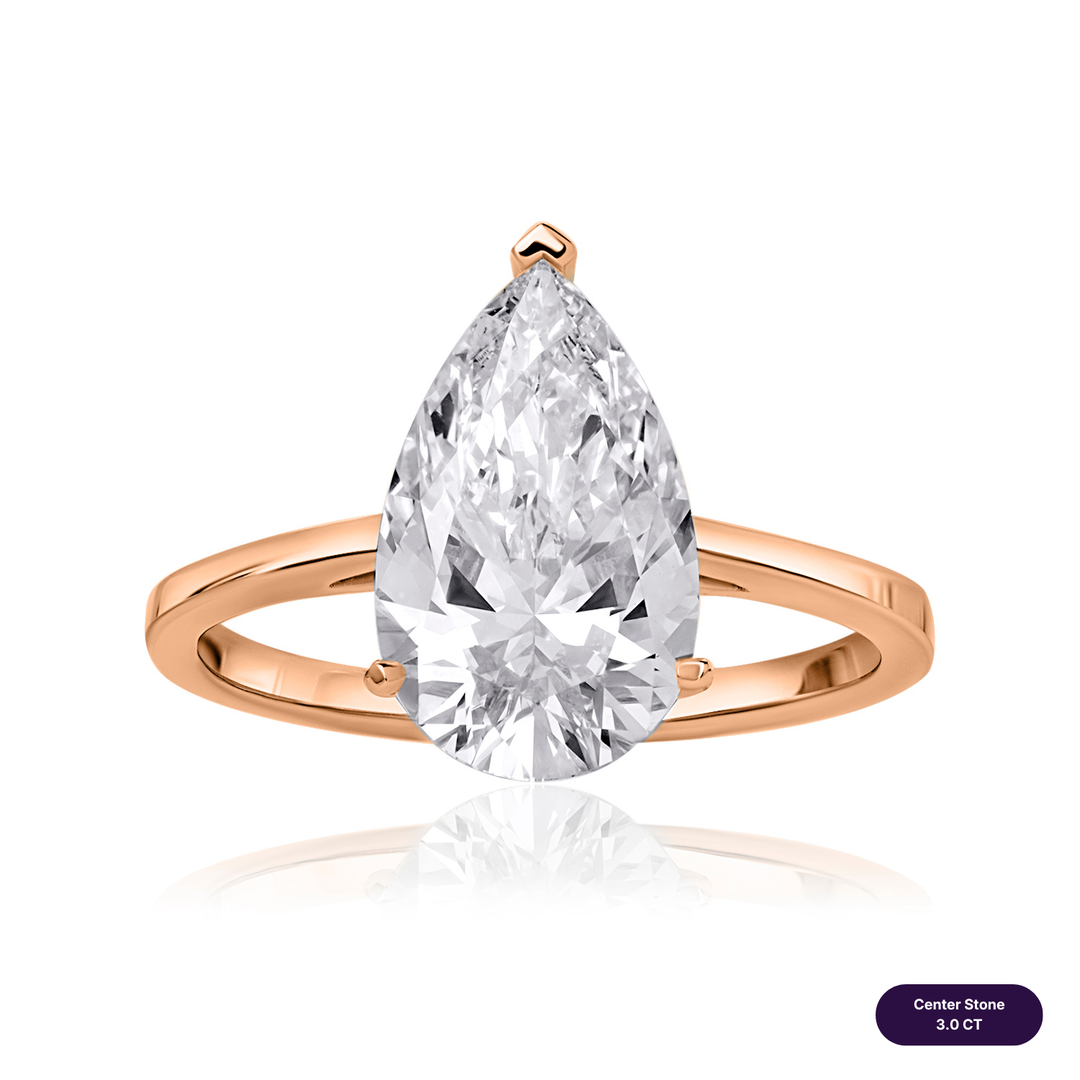 Solitaire Lab Diamond Ring Pear