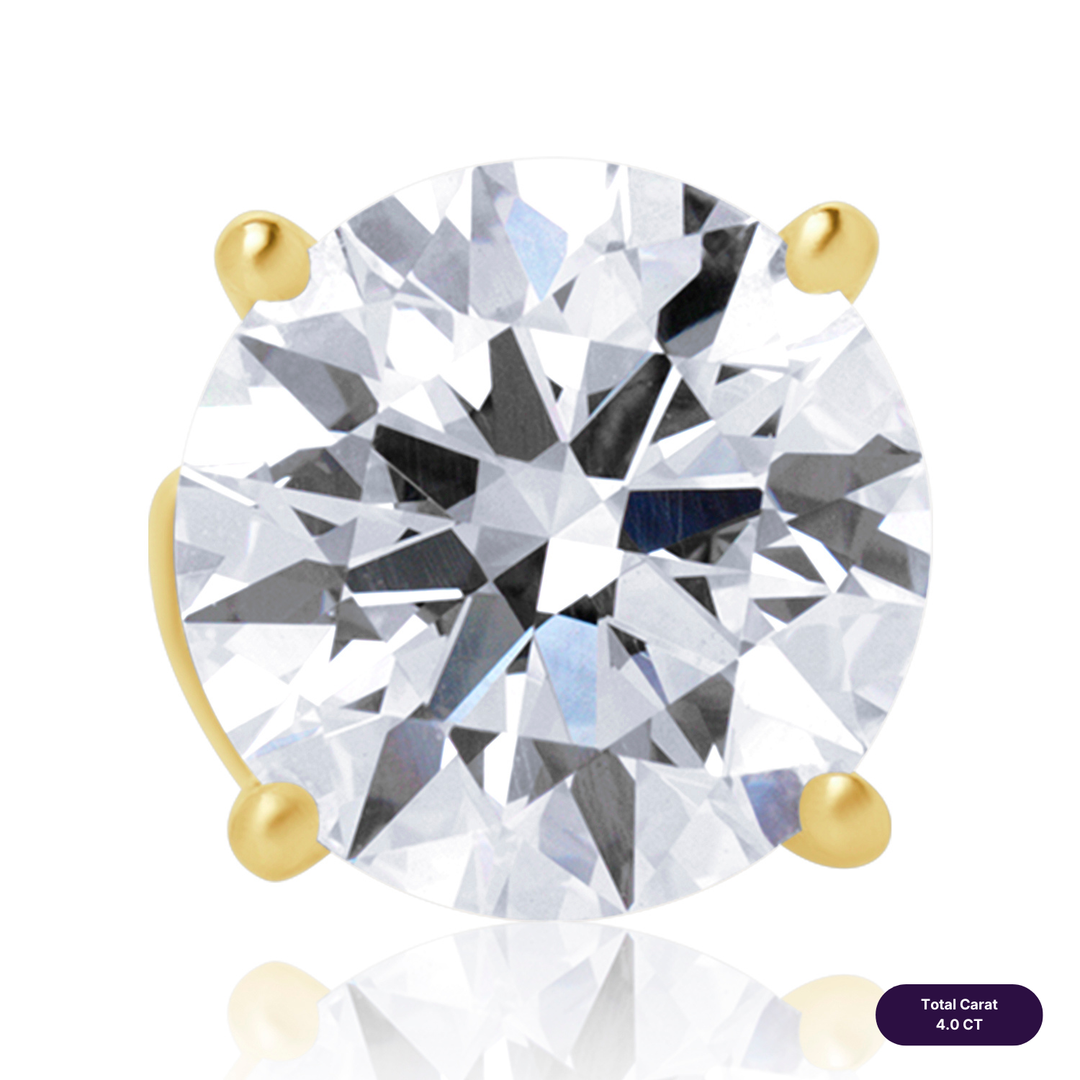 Solitaire Stud Lab Diamond Earrings Round